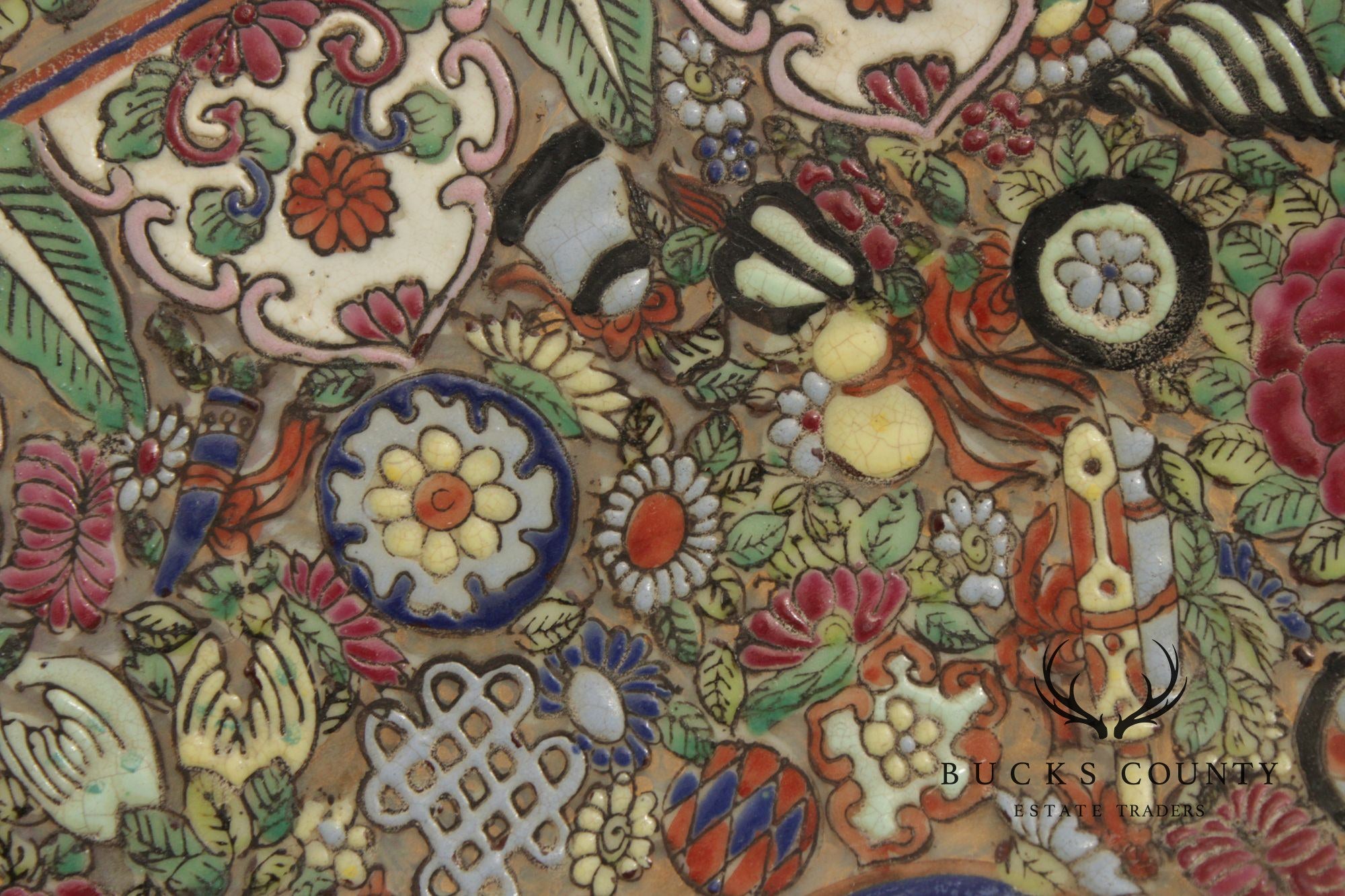 Chinese Monumental Famille Rose Porcelain Charger