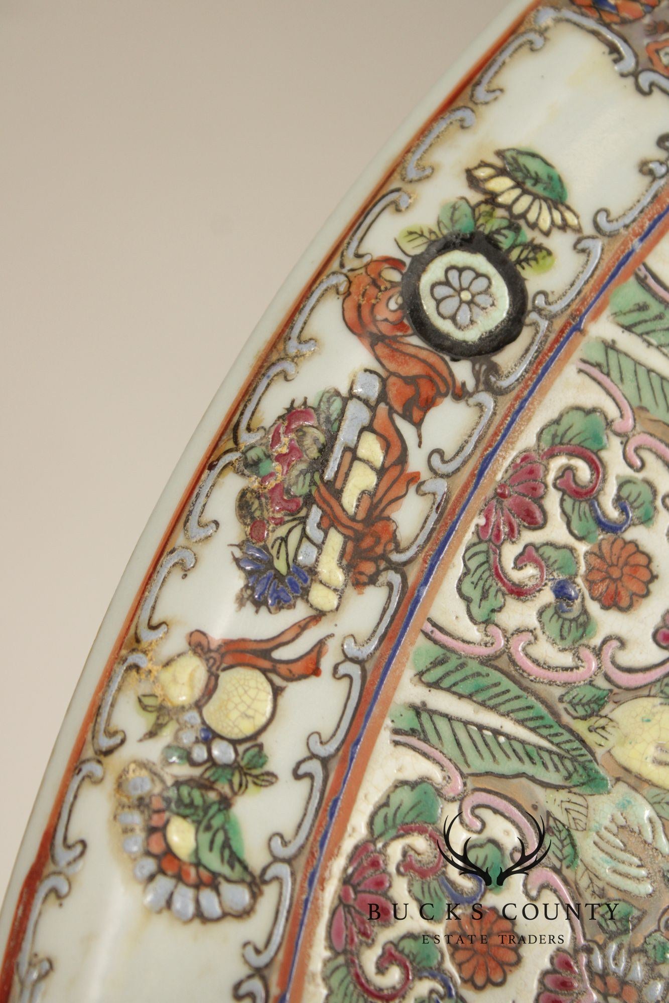 Chinese Monumental Famille Rose Porcelain Charger