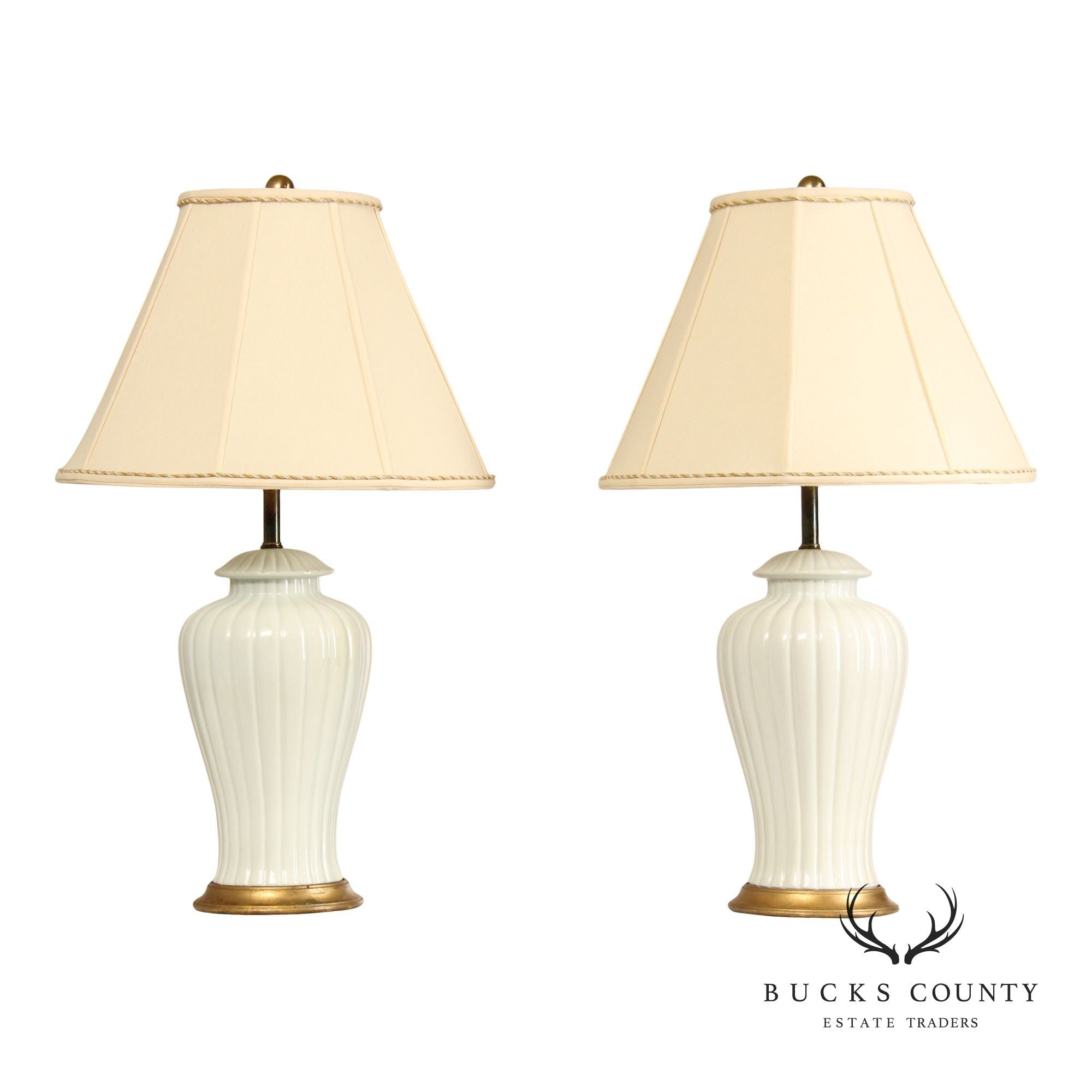 Pair of Urn Form Porcelain Table Lamps