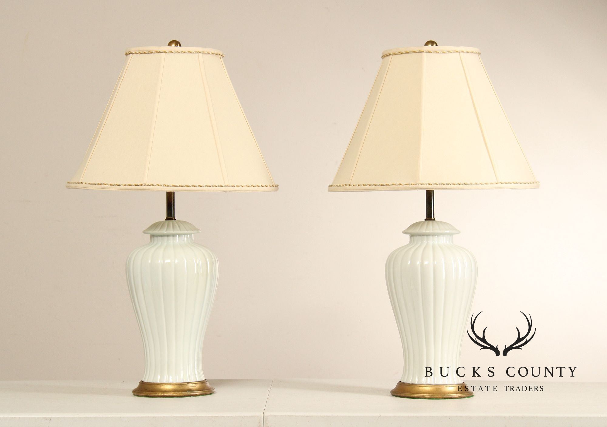 Pair of Urn Form Porcelain Table Lamps