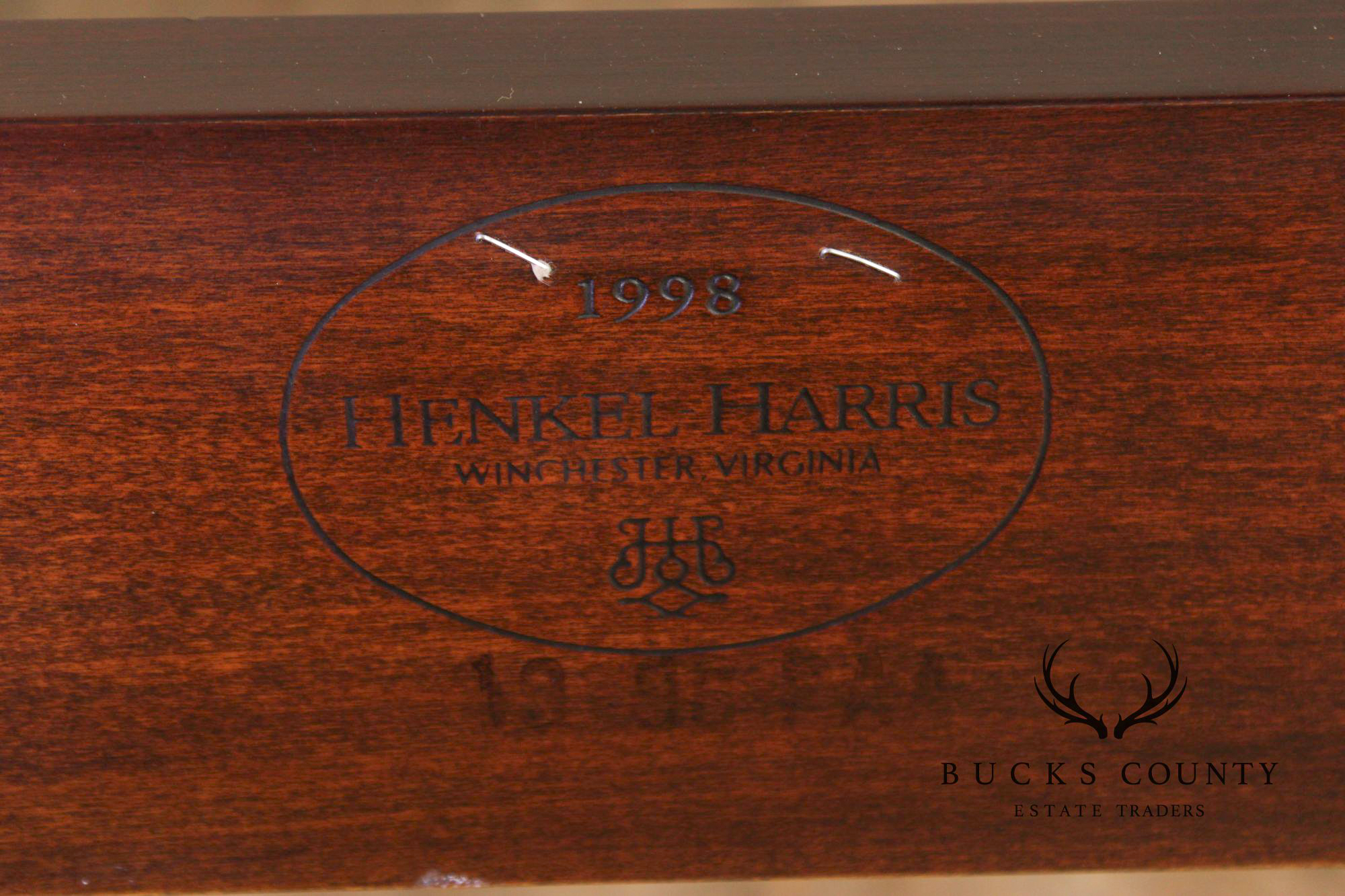 Henkel Harris King Four Poster Mahogany Rice Carved Bed