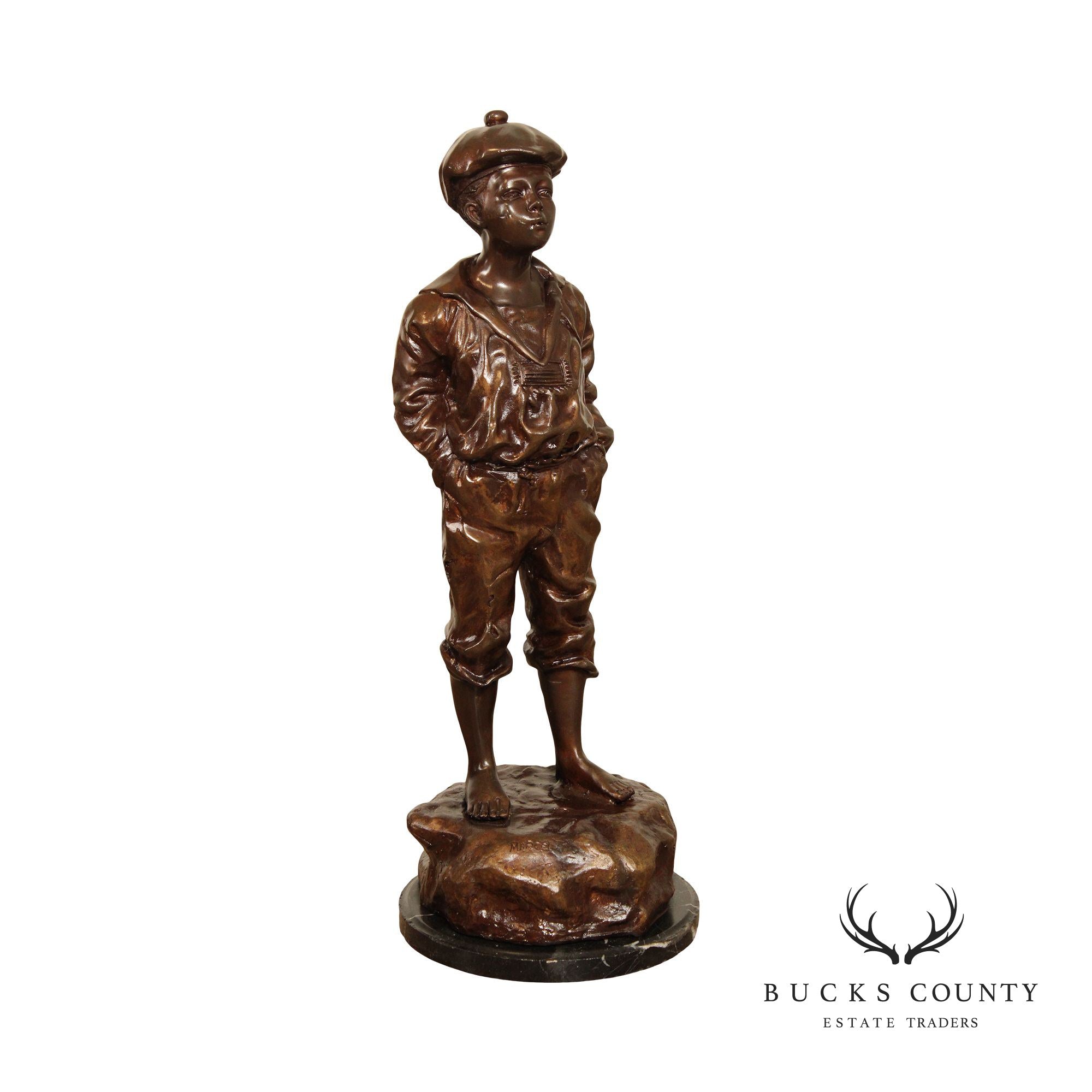 Whistling Boy 'Le Siffleur' Bronze Sculpture, After Victor Szczeblewski