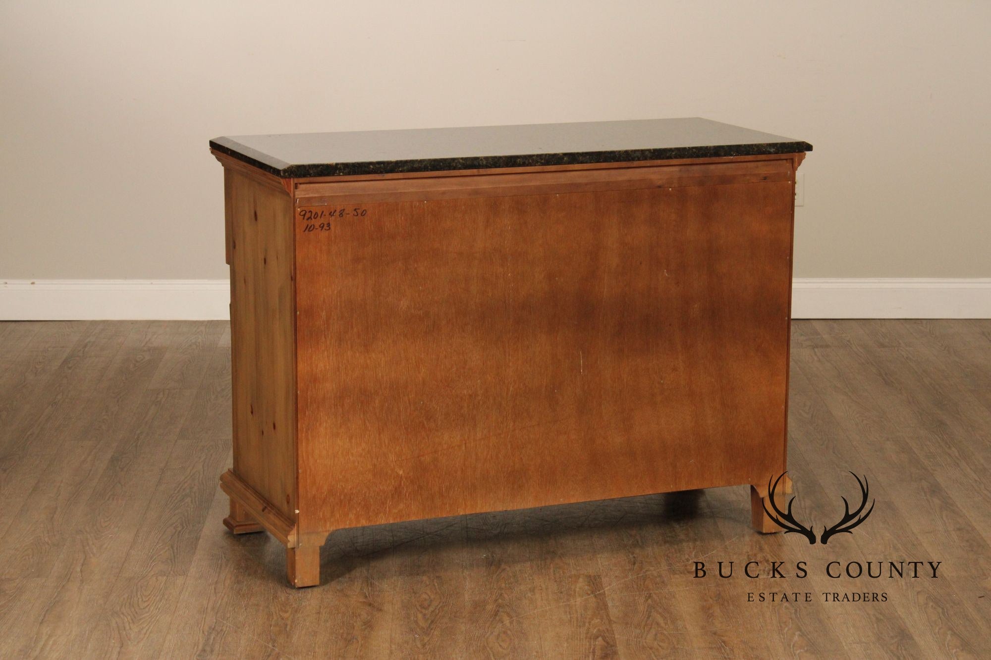 EJ Victor Egyptian Revival Marble-Top Pine Commode