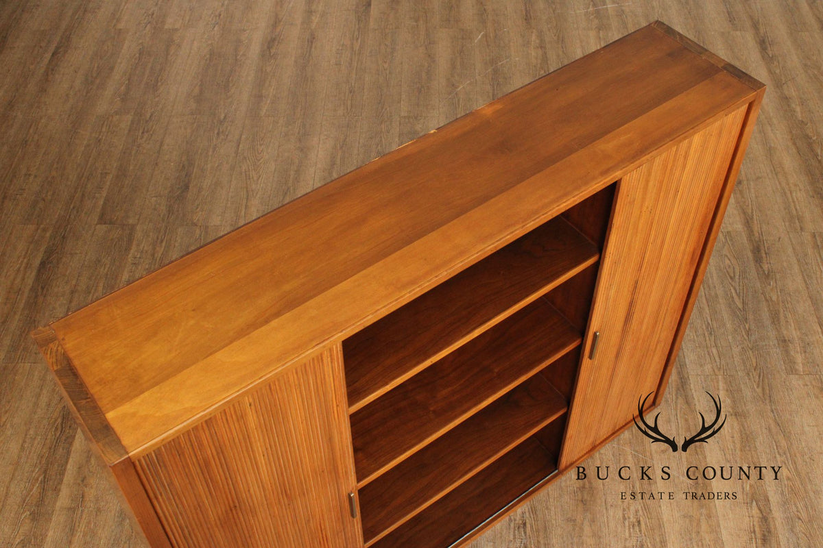 Baker Mid Century Modern Sliding Door Bookcase