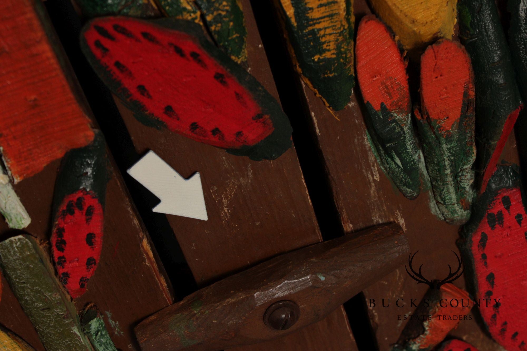 Folk Art Painted Stick Cabinet