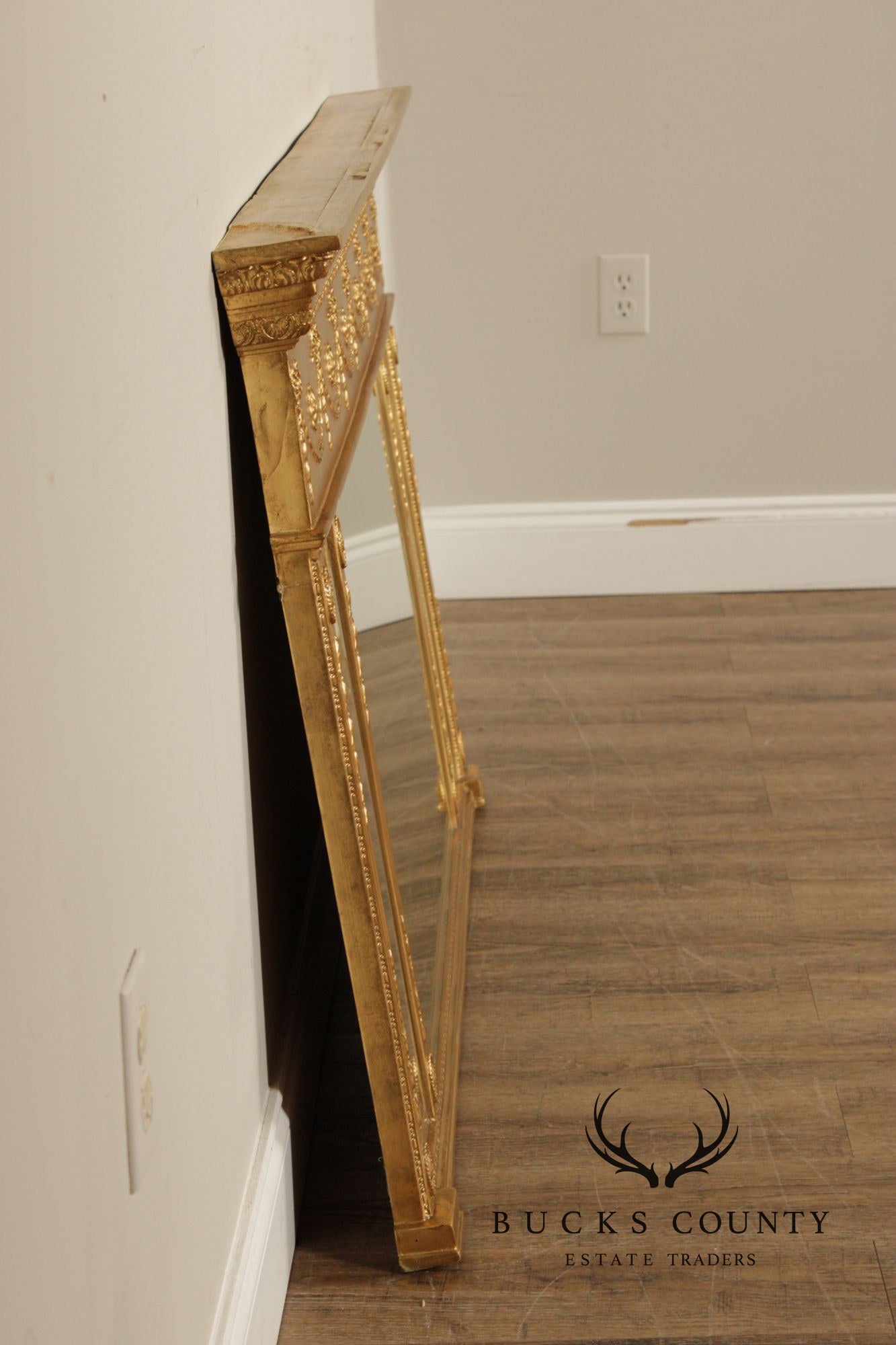 Adam Style Giltwood Tripartite Mantel Mirror