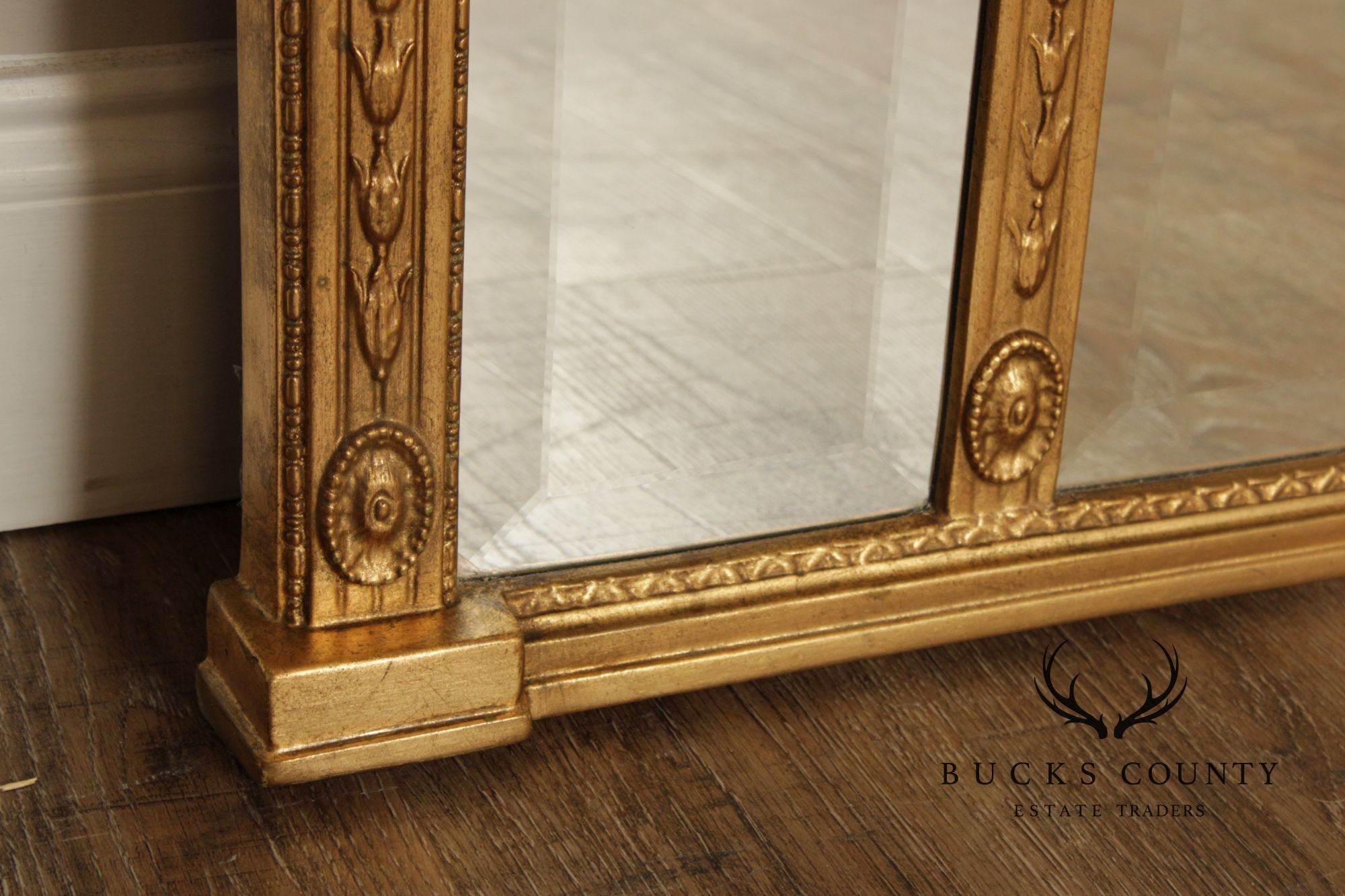 Adam Style Giltwood Tripartite Mantel Mirror
