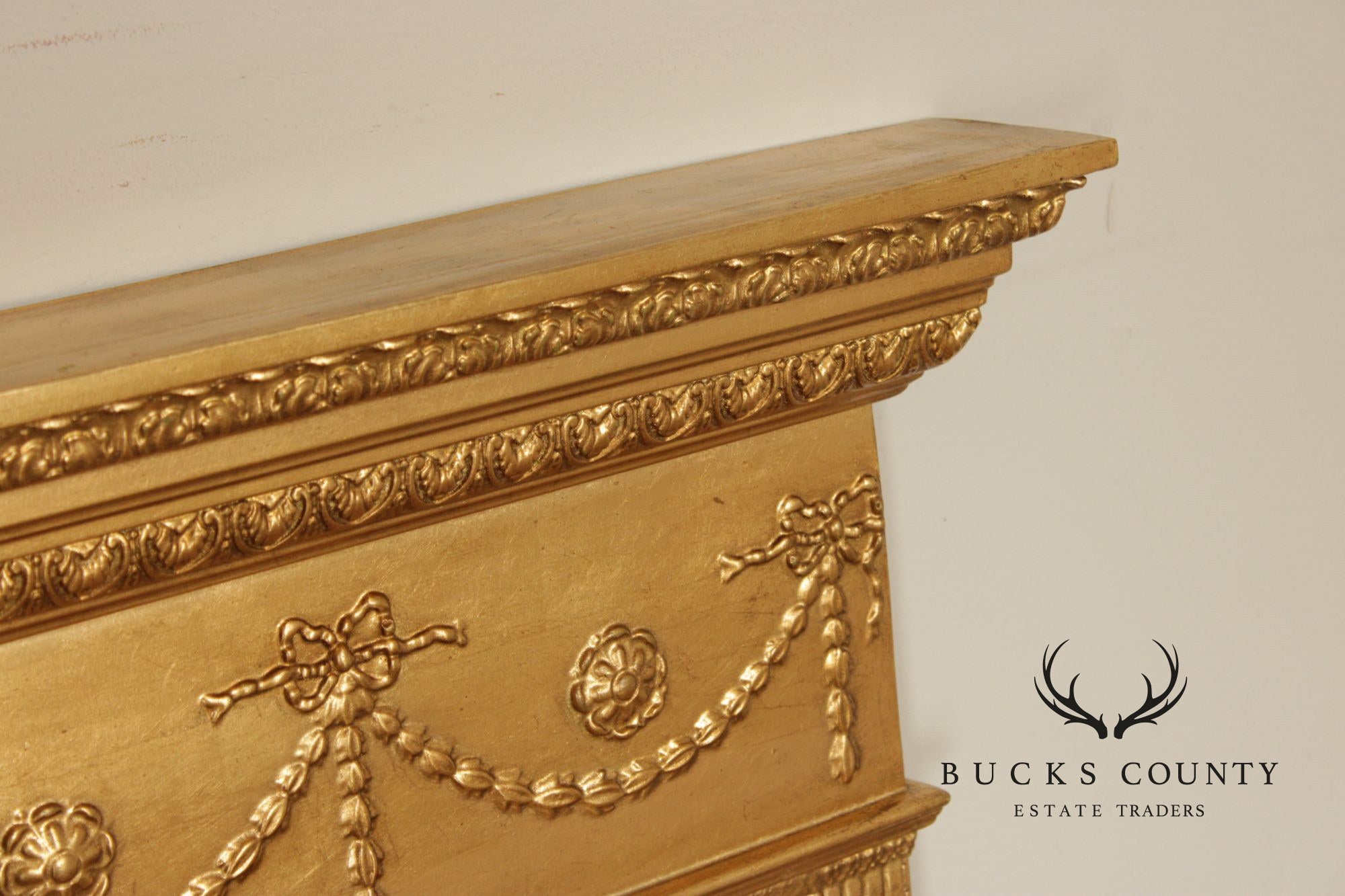 Adam Style Giltwood Tripartite Mantel Mirror