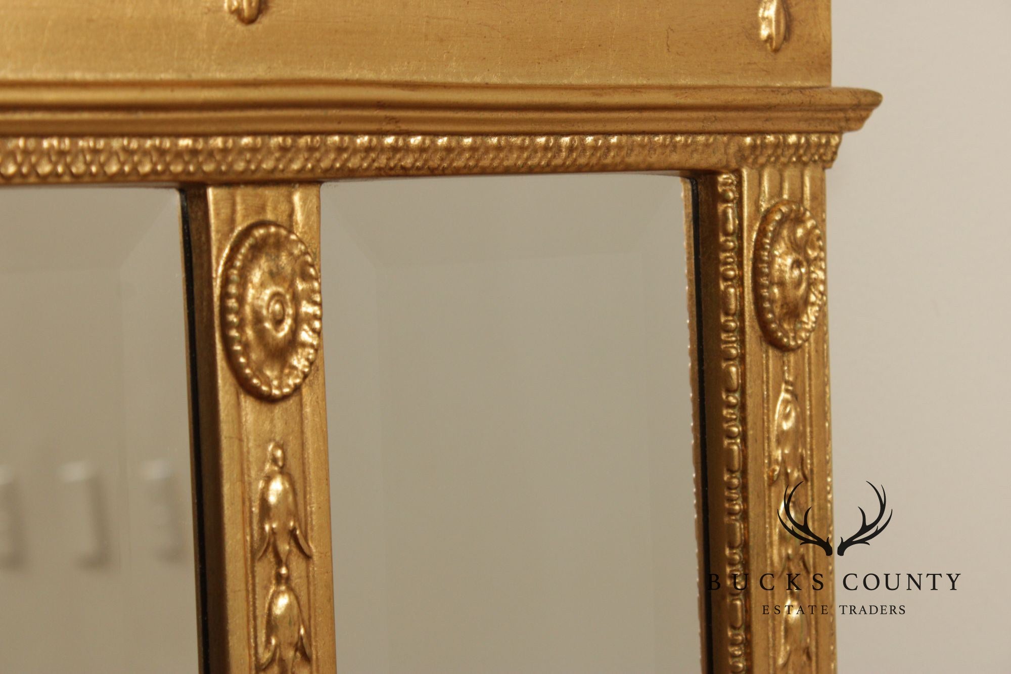 Adam Style Giltwood Tripartite Mantel Mirror