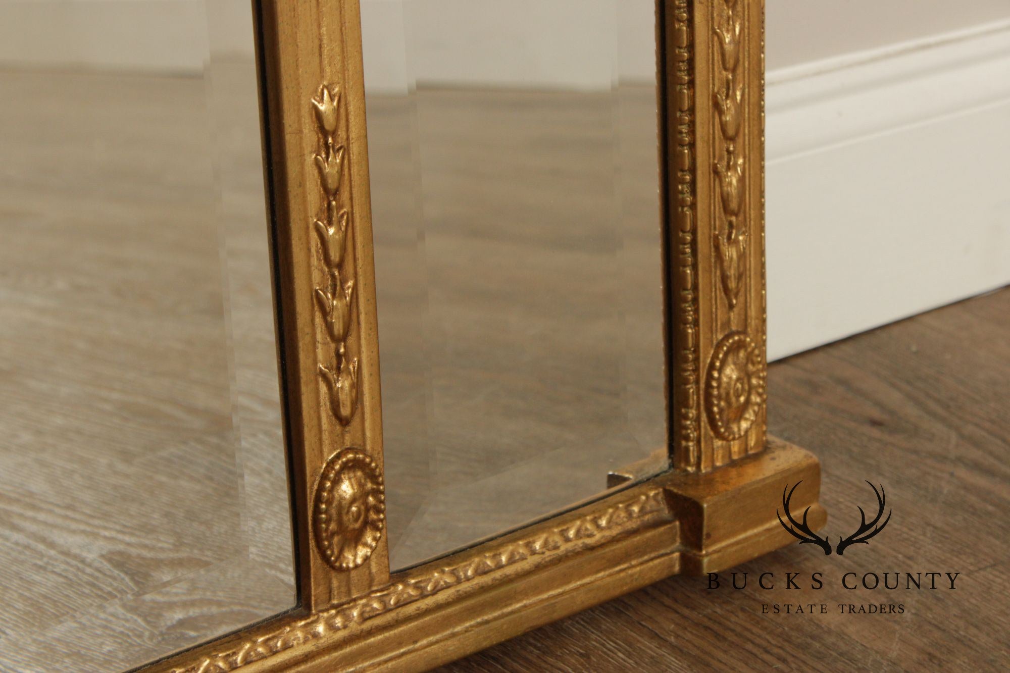 Adam Style Giltwood Tripartite Mantel Mirror