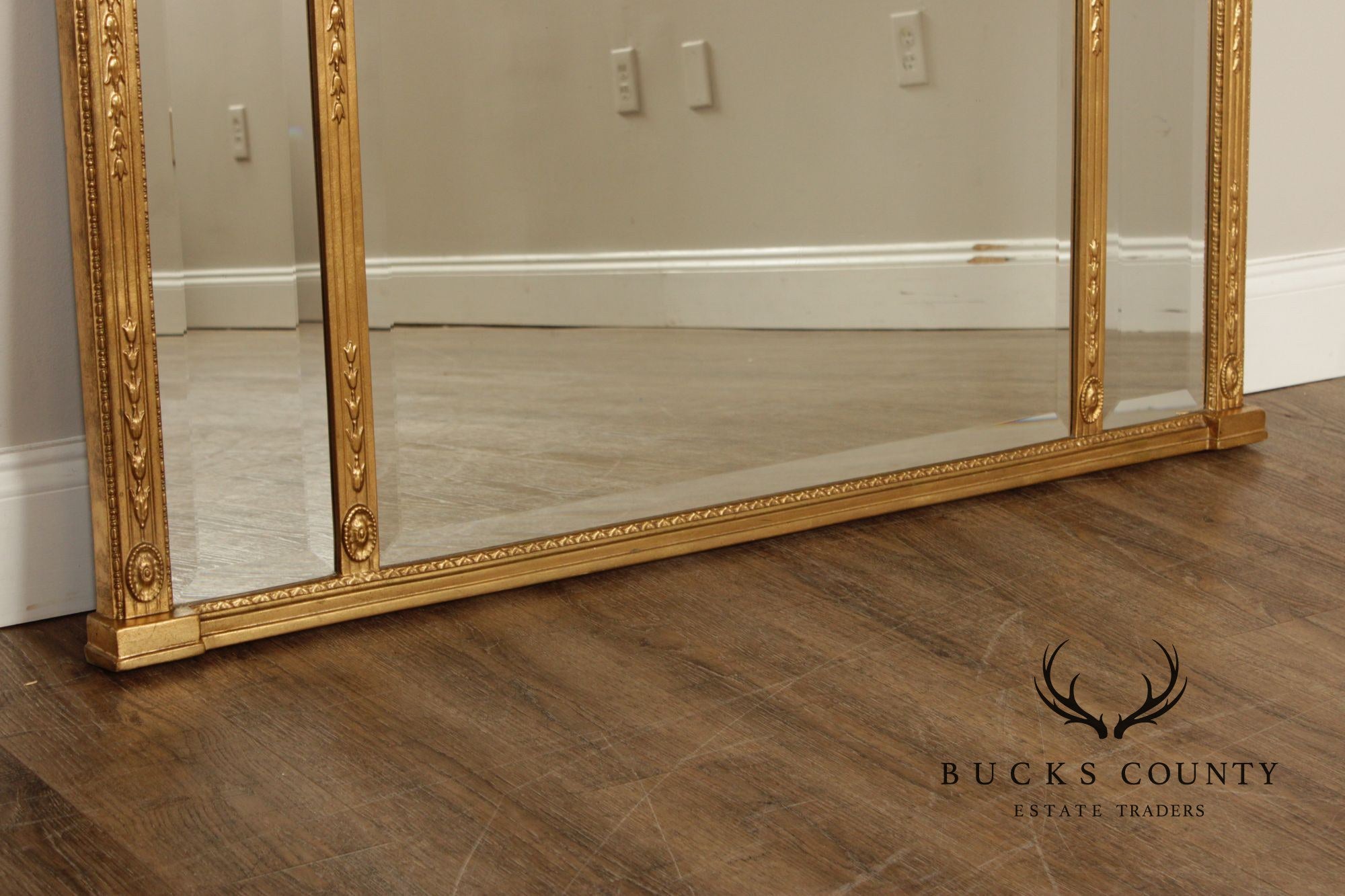 Adam Style Giltwood Tripartite Mantel Mirror