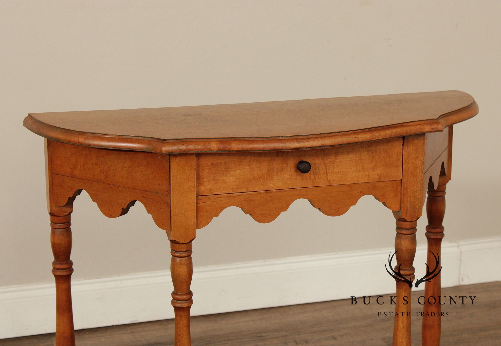Colonial Style Bird's Eye Maple Narrow Hall Table