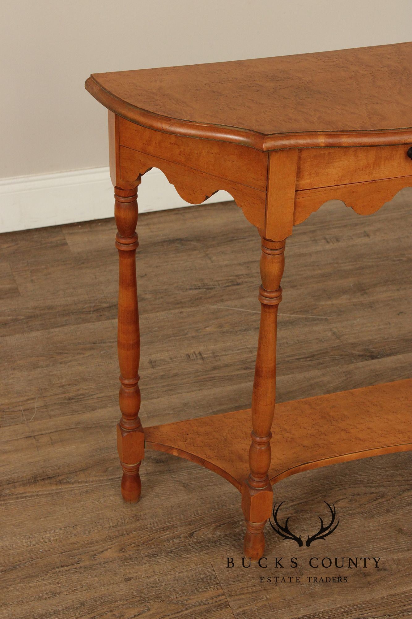 Colonial Style Bird's Eye Maple Narrow Hall Table
