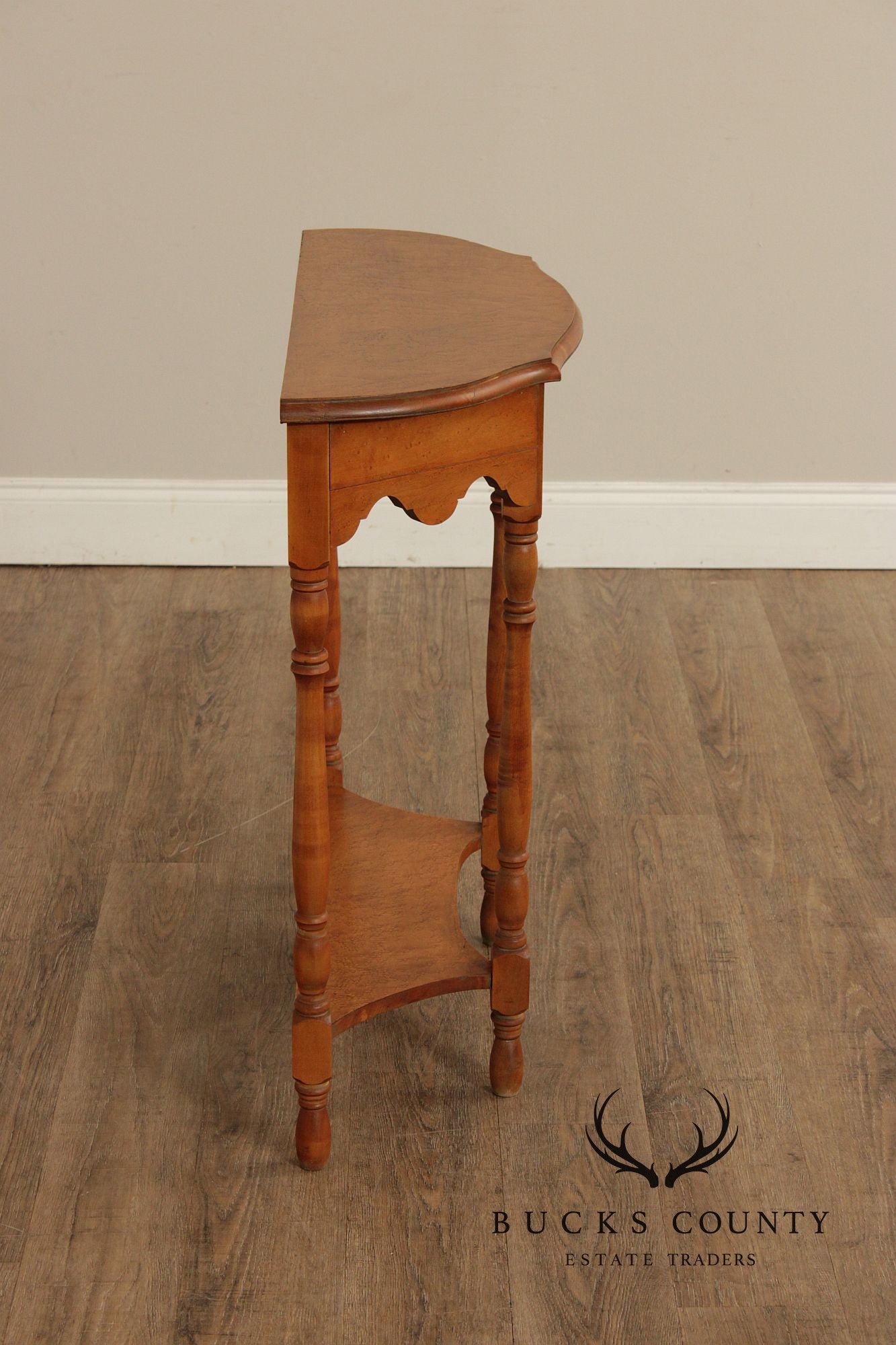 Colonial Style Bird's Eye Maple Narrow Hall Table