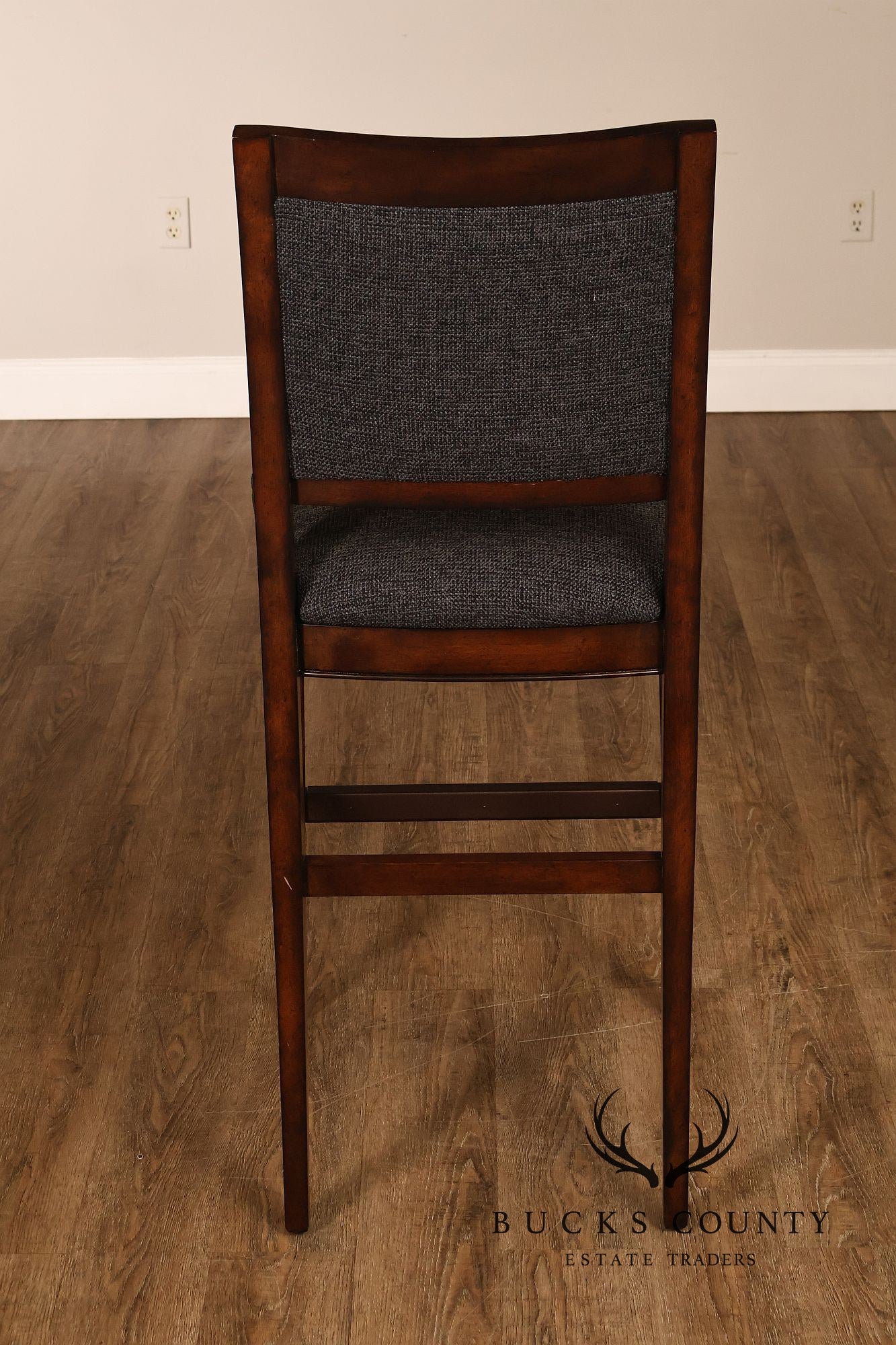 Contemporary Pair of Upholstered Bar Stools