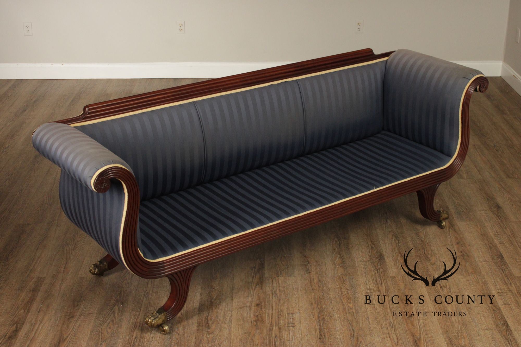 Antique American Classical Period Mahogany Sofa