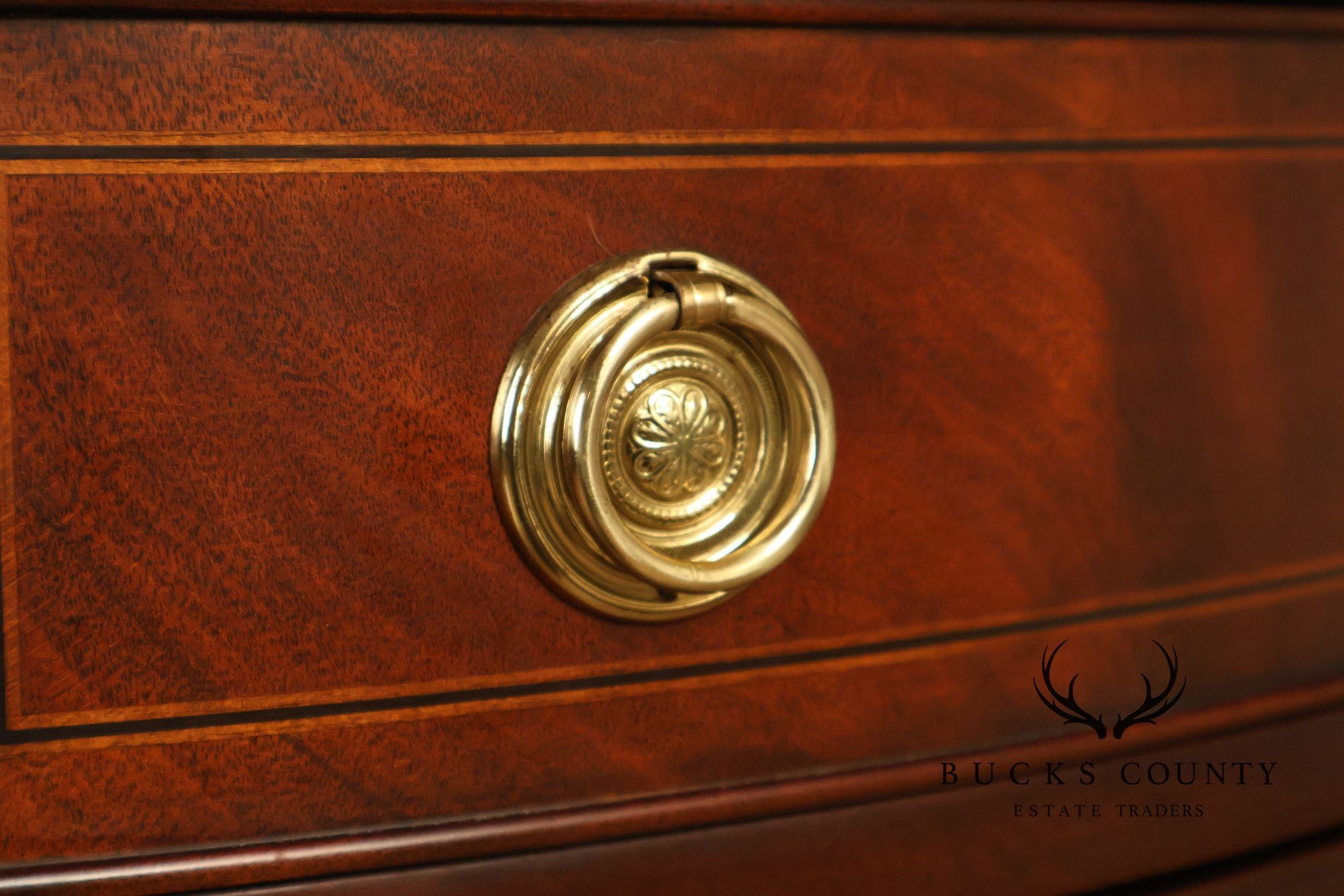 Henkel Harris Georgian Style Mahogany Demilune Console