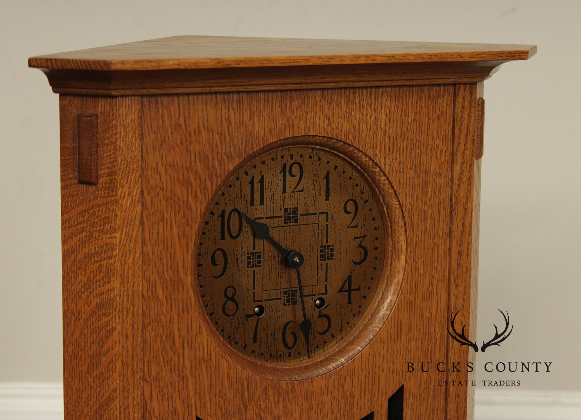 Stickley Mission Collection Oak Corner Clock
