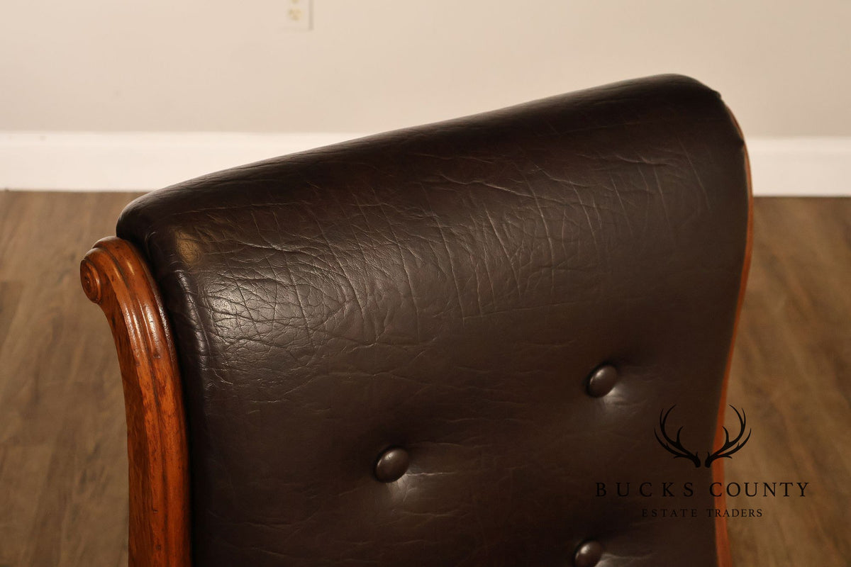 Antique Victorian Carved Walnut Reclining Armchair