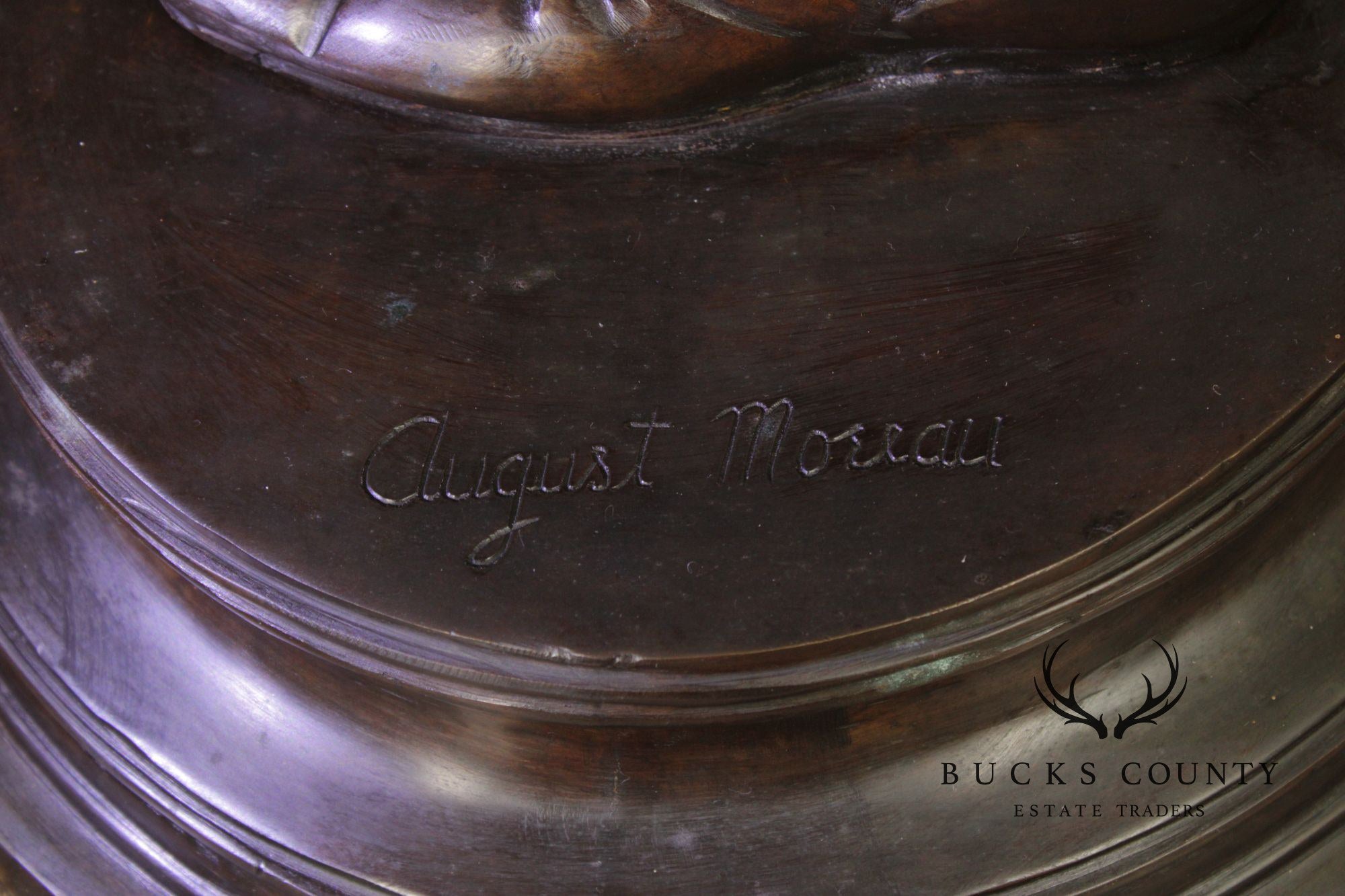 August Moreau Large Patinated Bronze Statue of a Musician