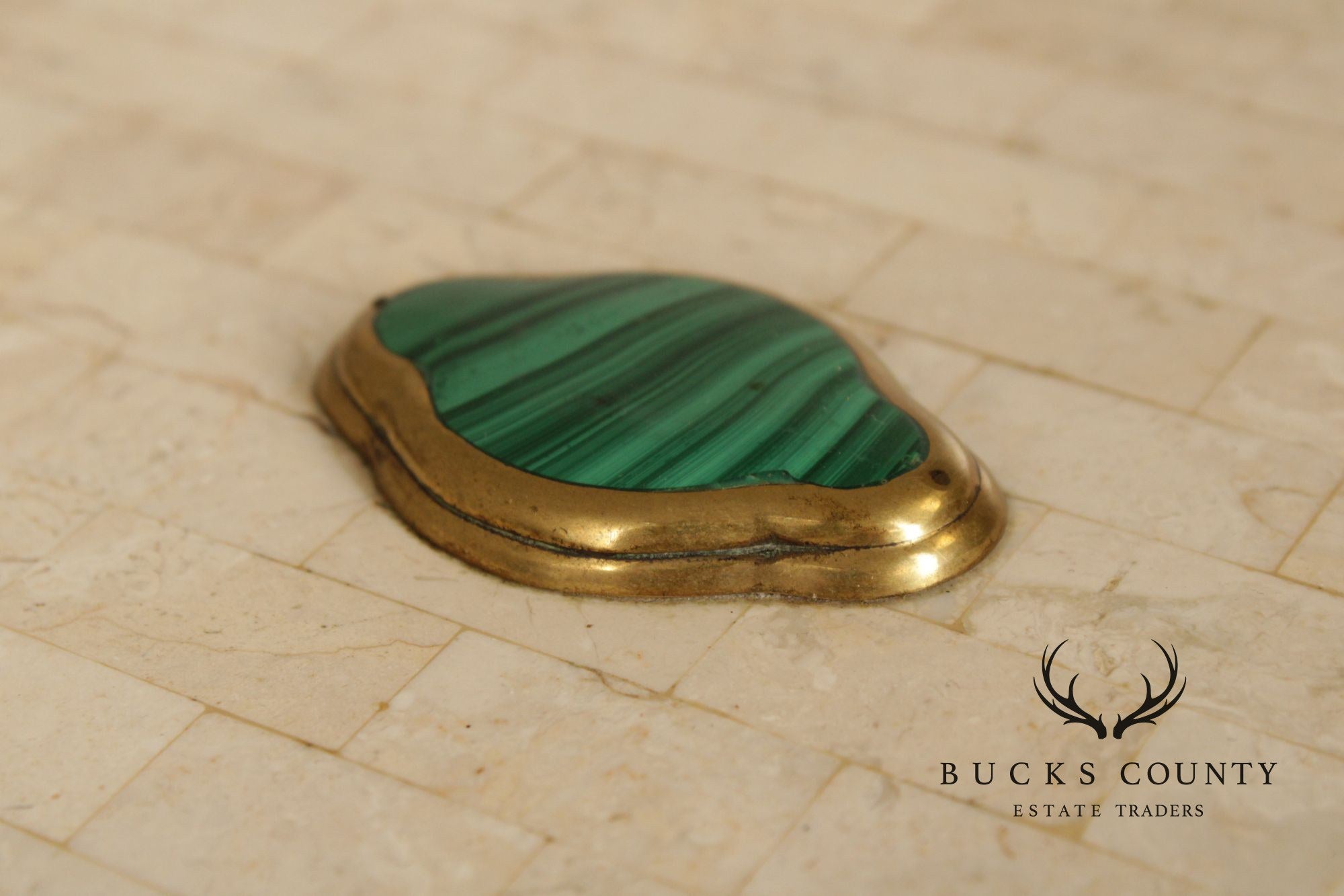 Maitland Smith Tessellated Stone And Malachite and Marble Dresser Box
