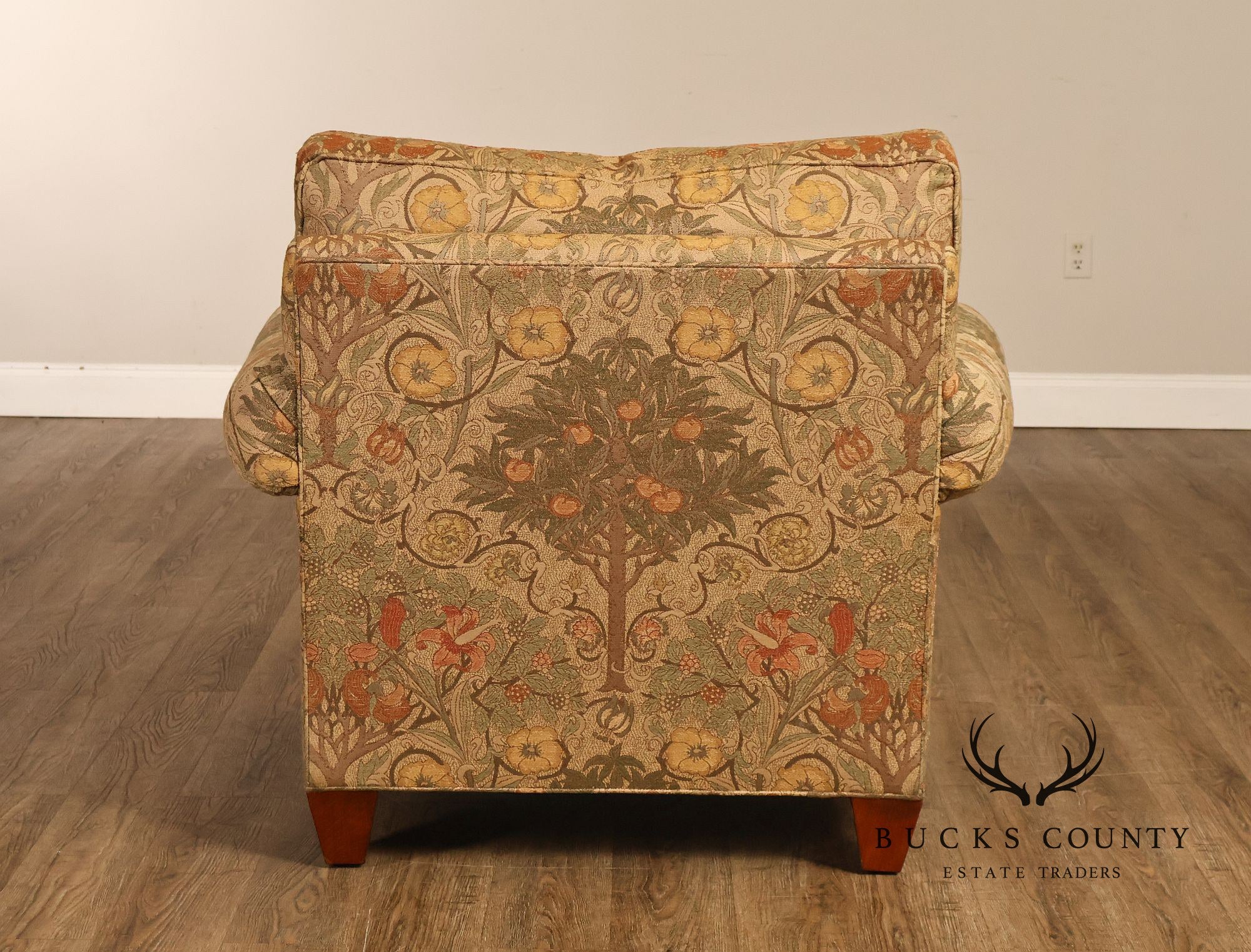 Stickley Tree of Life Upholstered Lounge Chair With Matching Ottoman