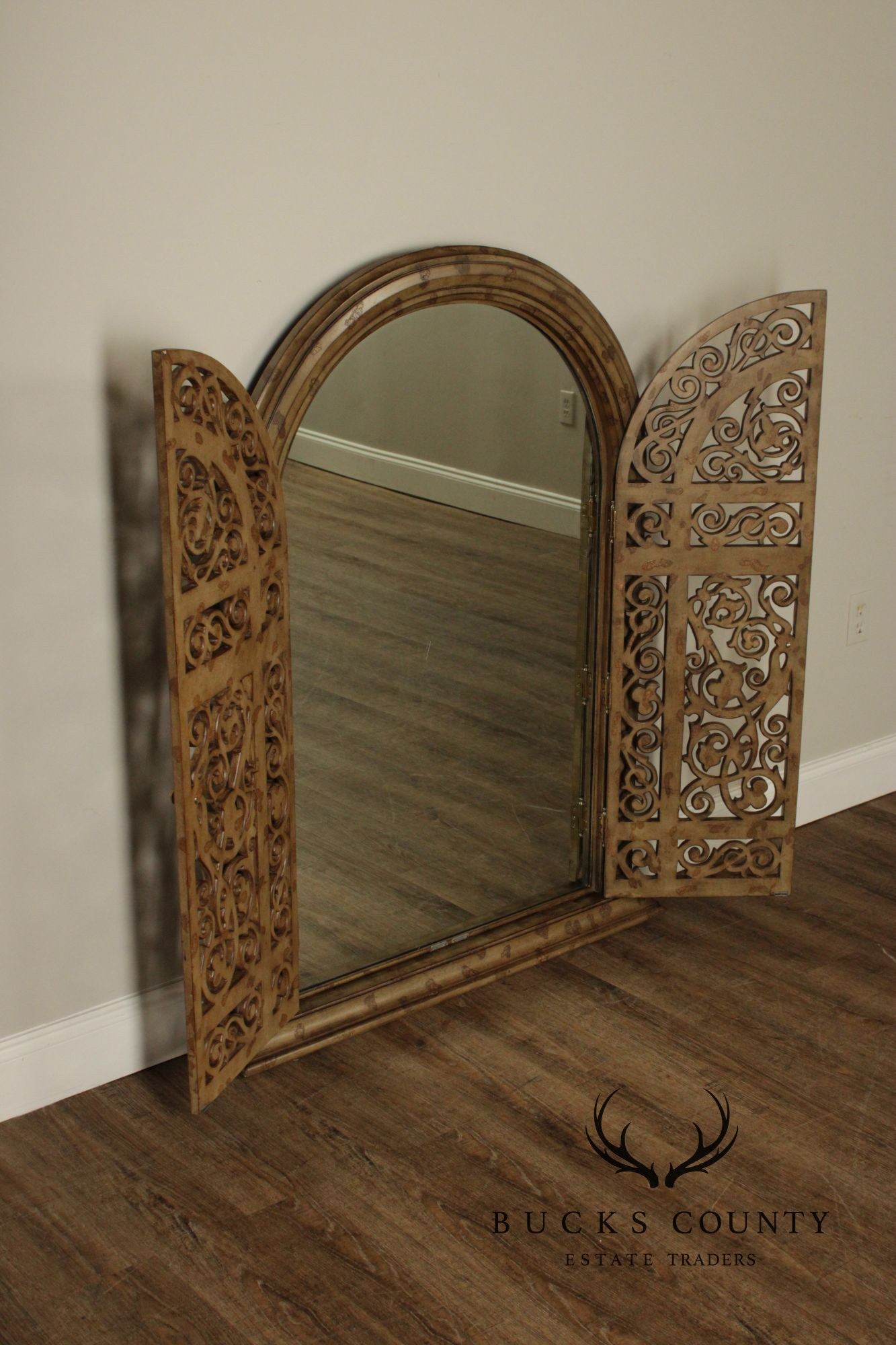LaBarge Italian Renaissance Style Pair of Arched Wall Mirrors