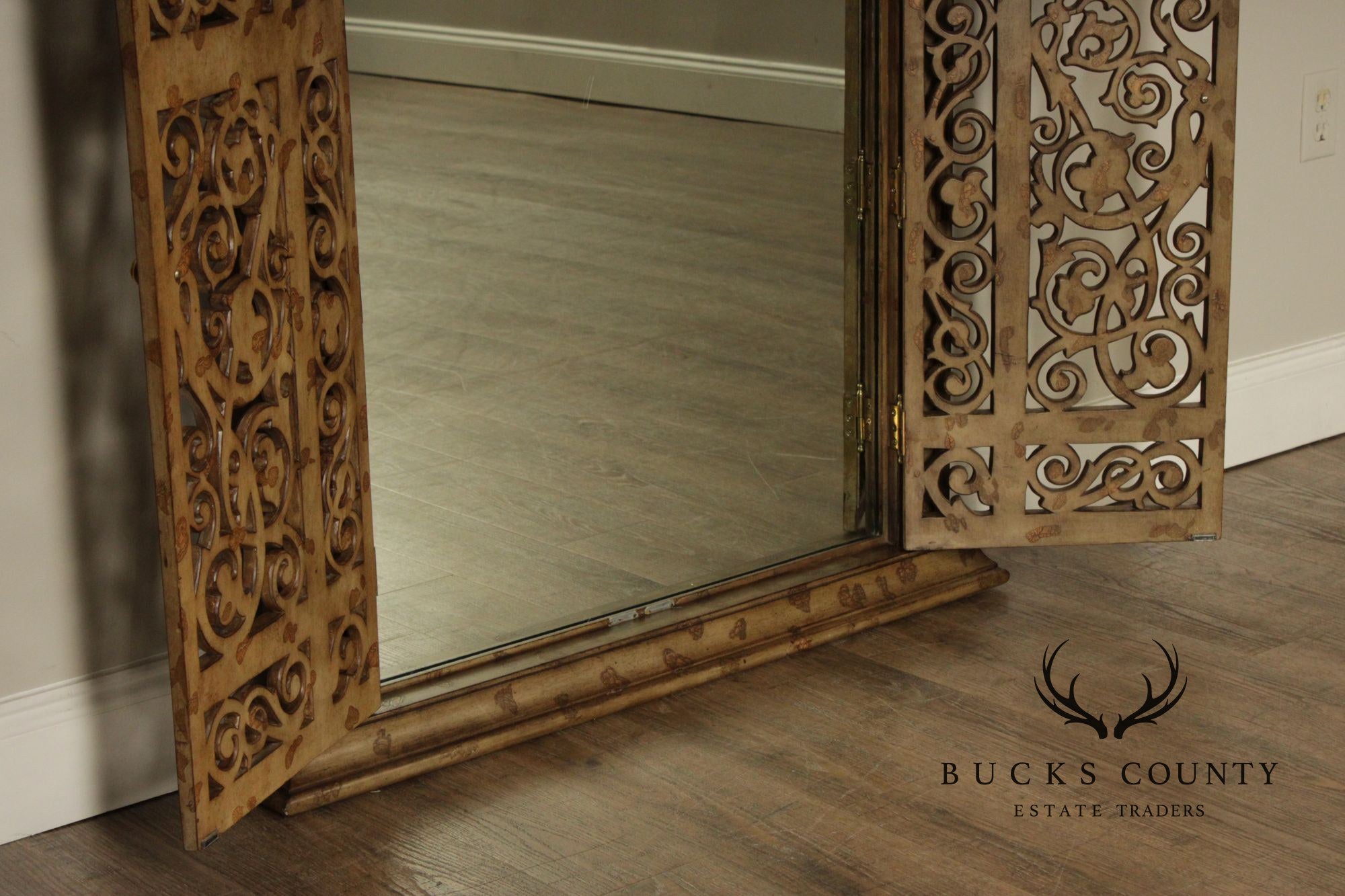 LaBarge Italian Renaissance Style Pair of Arched Wall Mirrors
