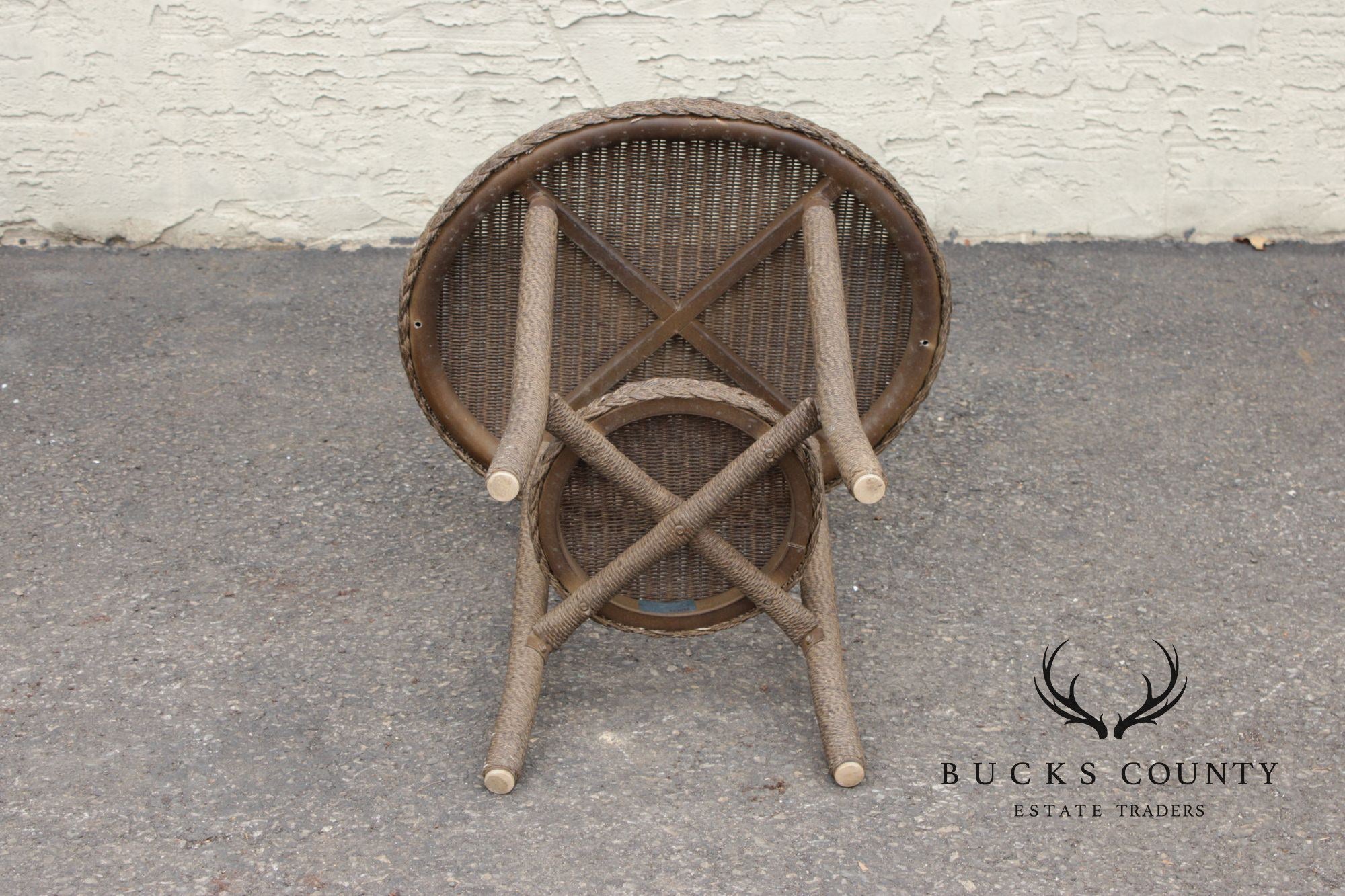 Lloyd Loom Outdoor Patio Wicker Side Table
