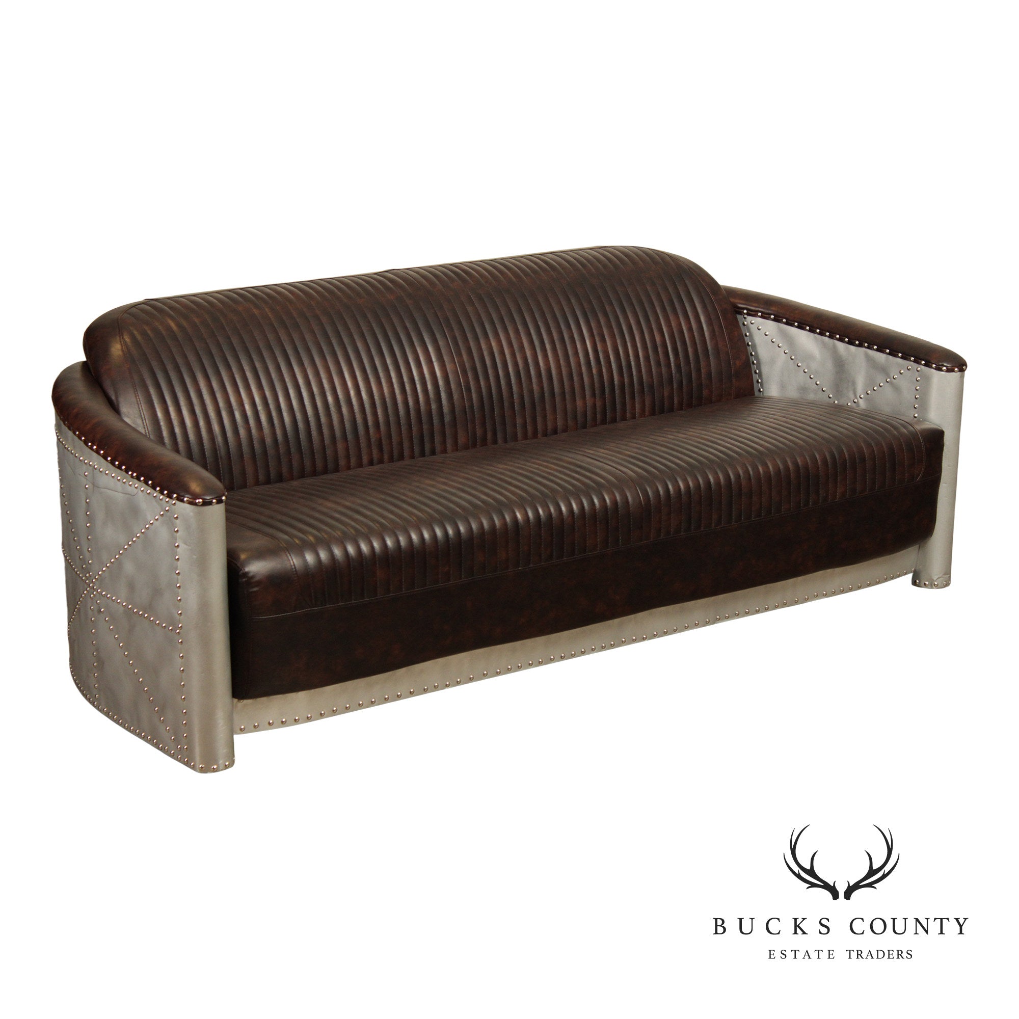 Aviator Style Leather Sofa