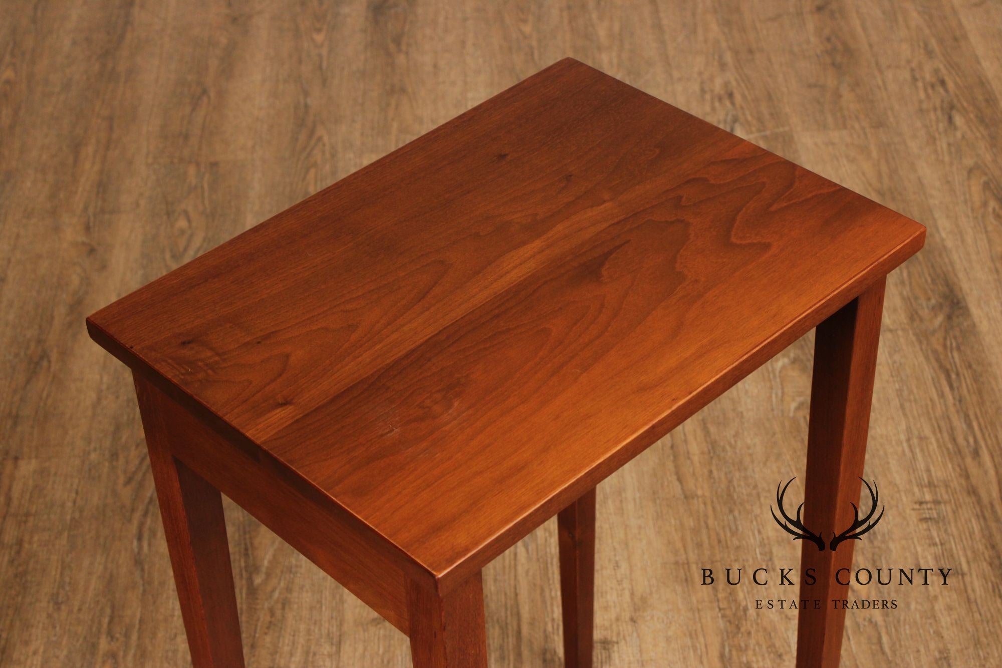 Hepplewhite Style Vintage Set Of Three Walnut Nesting Tables