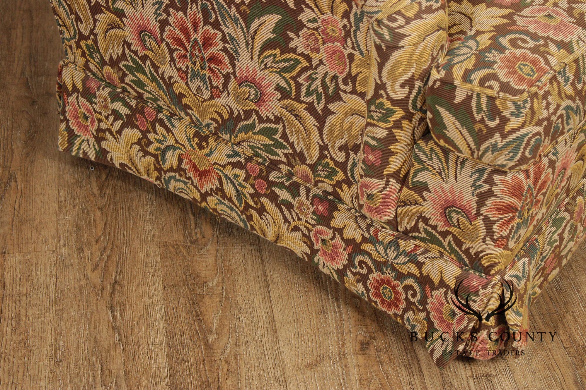 TRS Furniture Traditional Floral Upholstered Club Chair And Ottoman