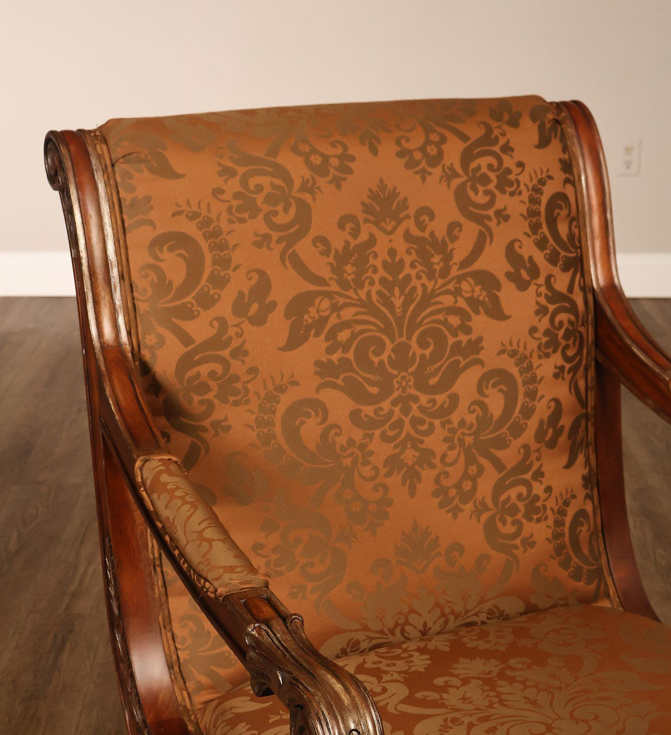 Regency Style Carved Frame Armchair