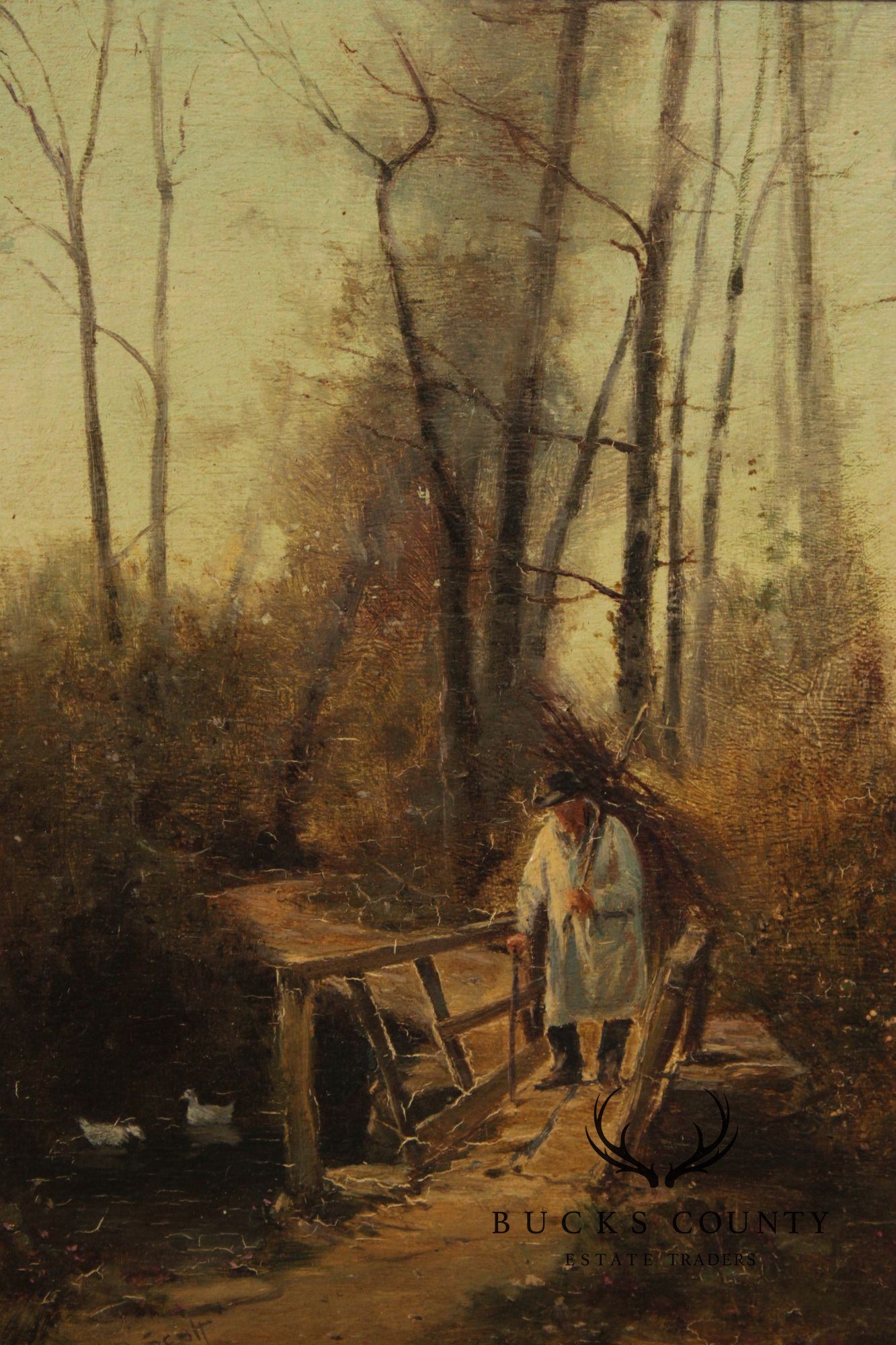 Hugh Berry Scott Oil Painting, Woodland Walk
