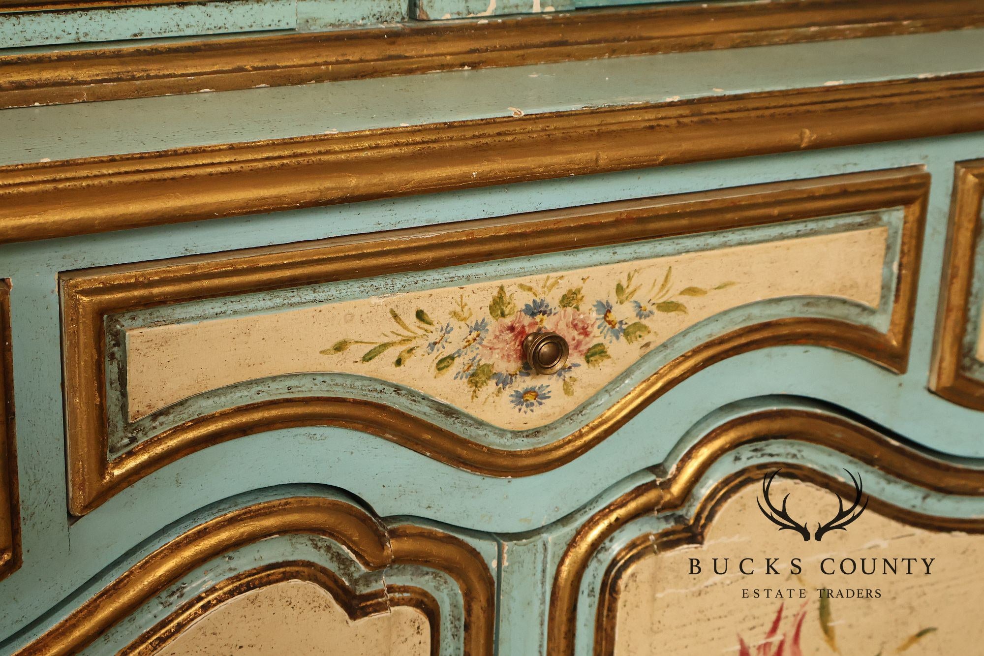 Venetian Style Hand Painted Florentine Cabinet On Stand