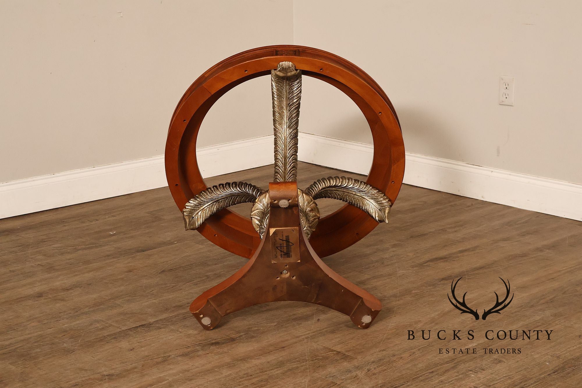 Hollywood Regency Style Round Glass Top Accent Table