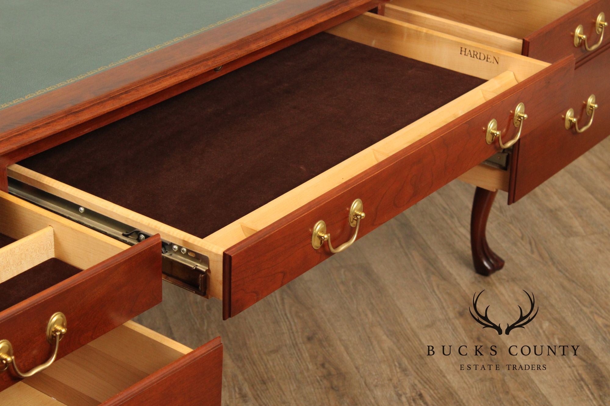 Harden Georgian Style Cherry Leather Top Executive Writing Desk