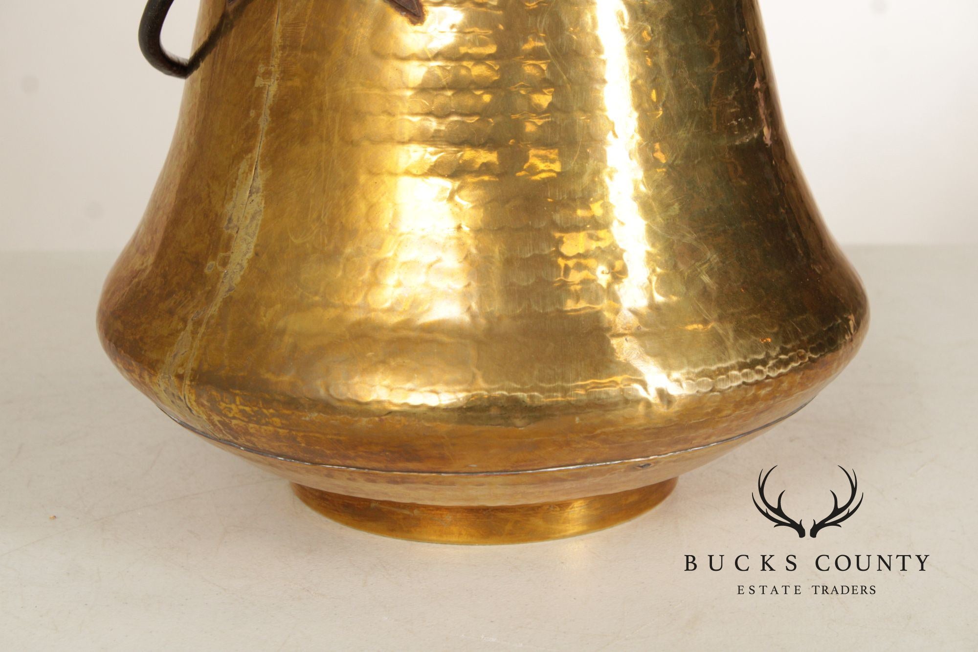Vintage Hammered Brass Bucket