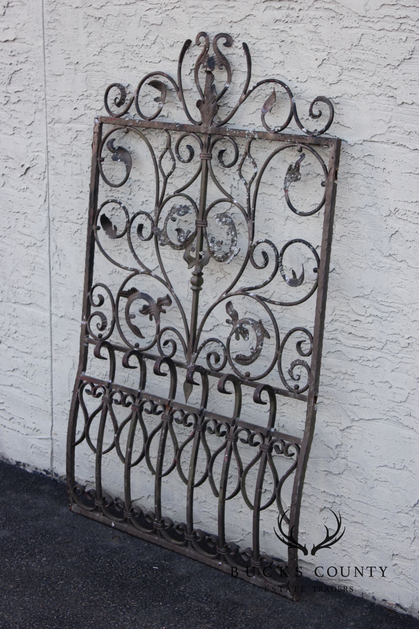 Vintage Pair Of Wrought Iron Decorative Garden Panels