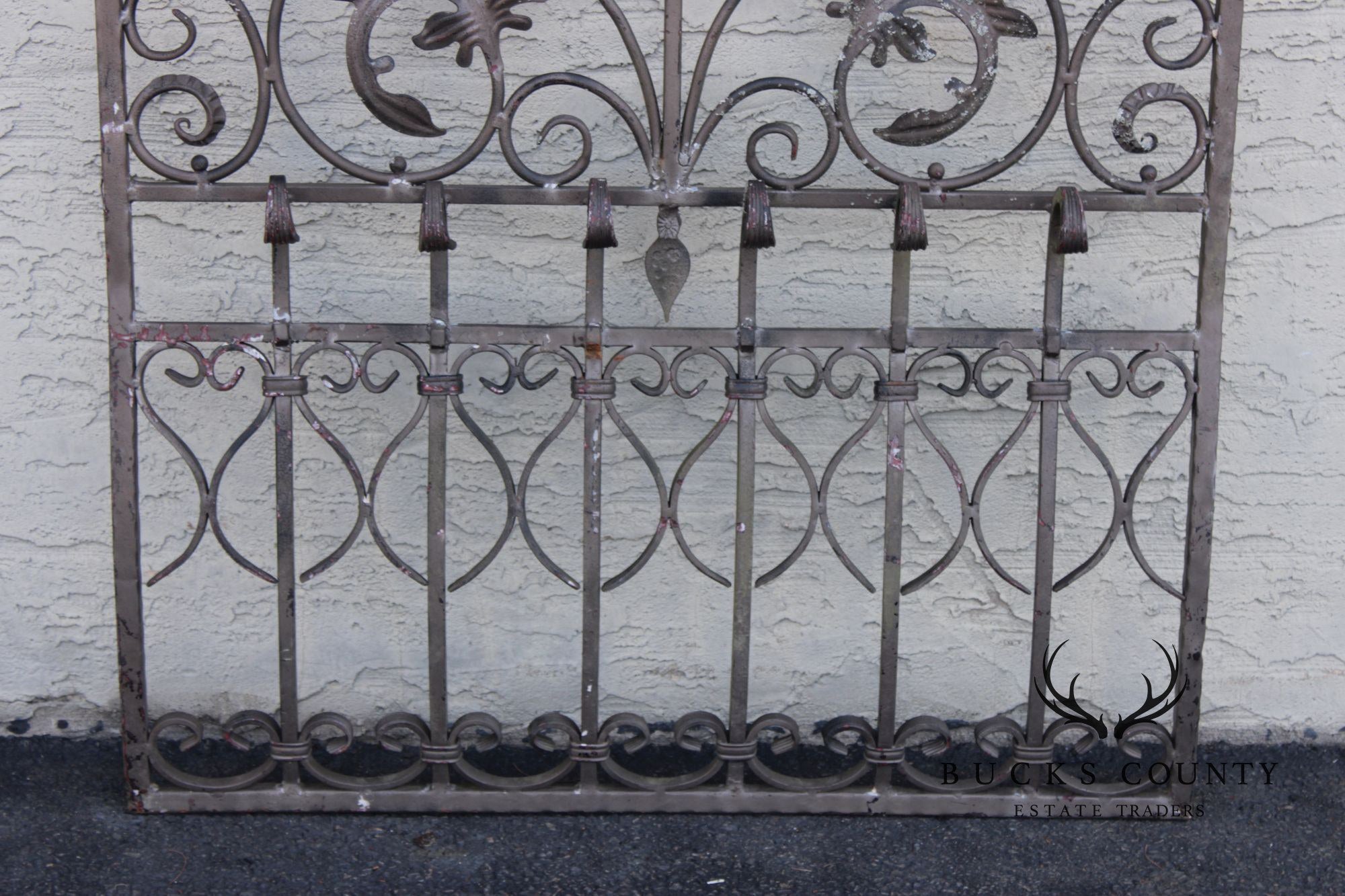 Vintage Pair Of Wrought Iron Decorative Garden Panels