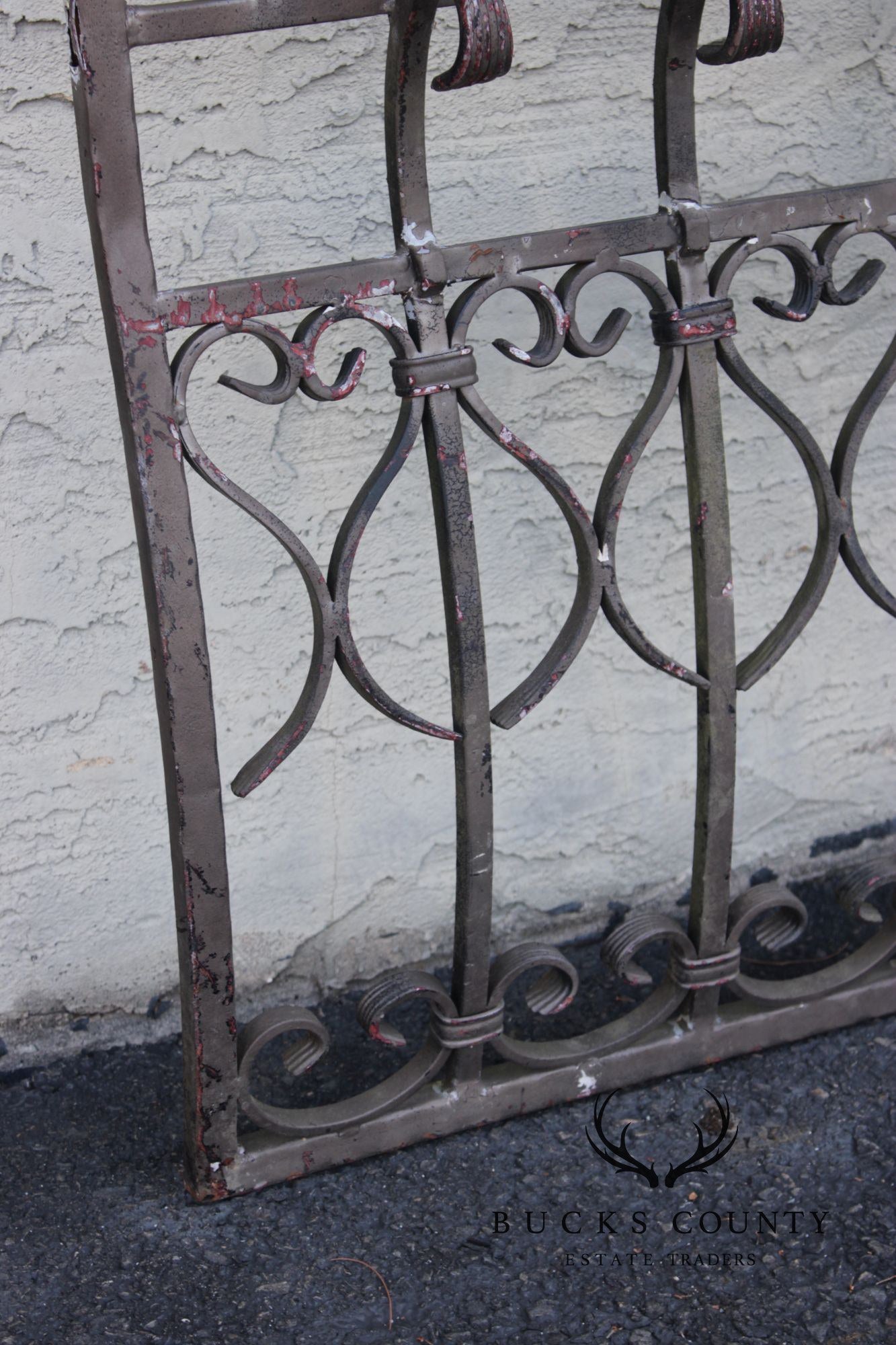 Vintage Pair Of Wrought Iron Decorative Garden Panels