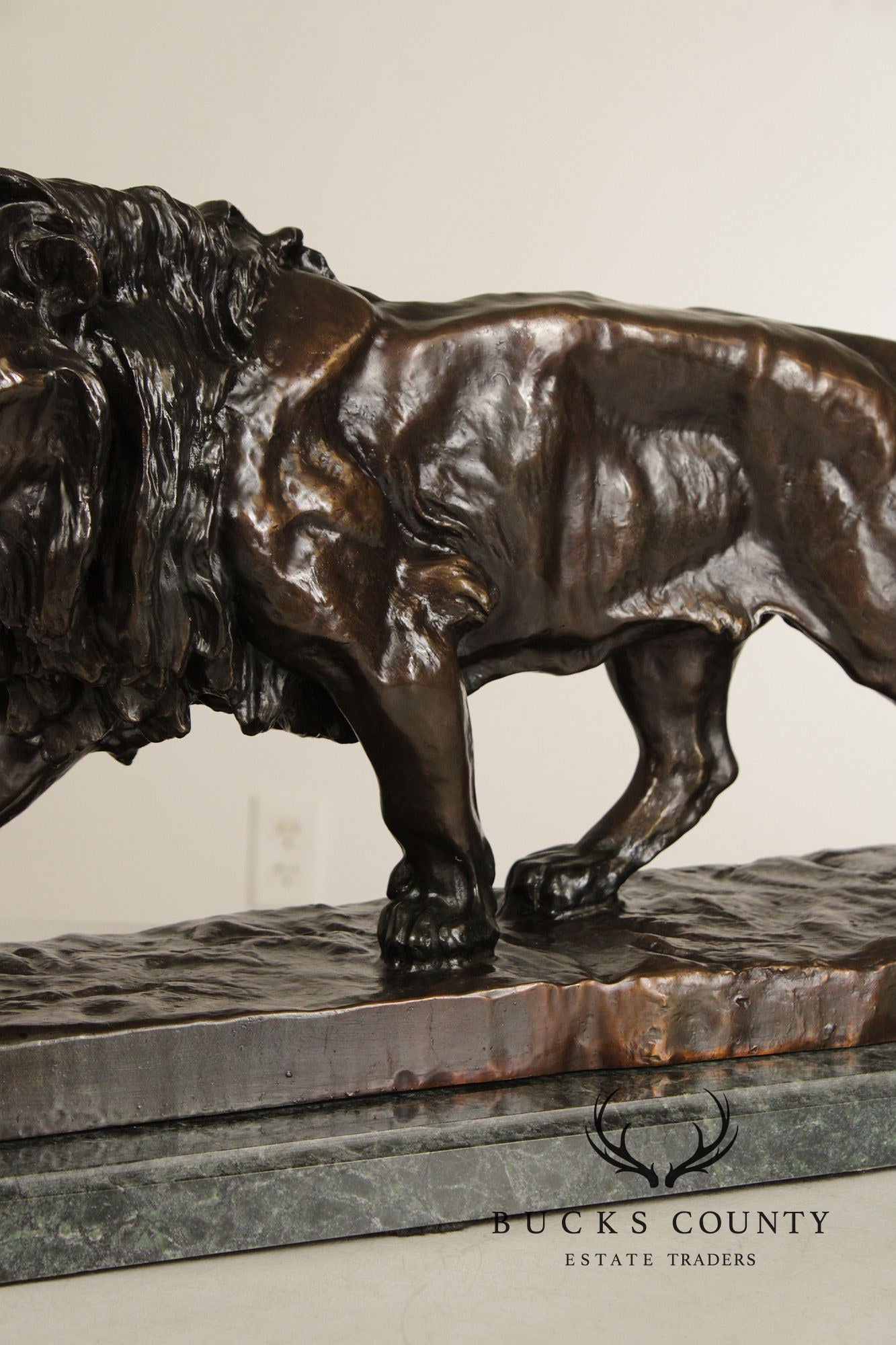 Louis Vidal Bronze Lion Statue