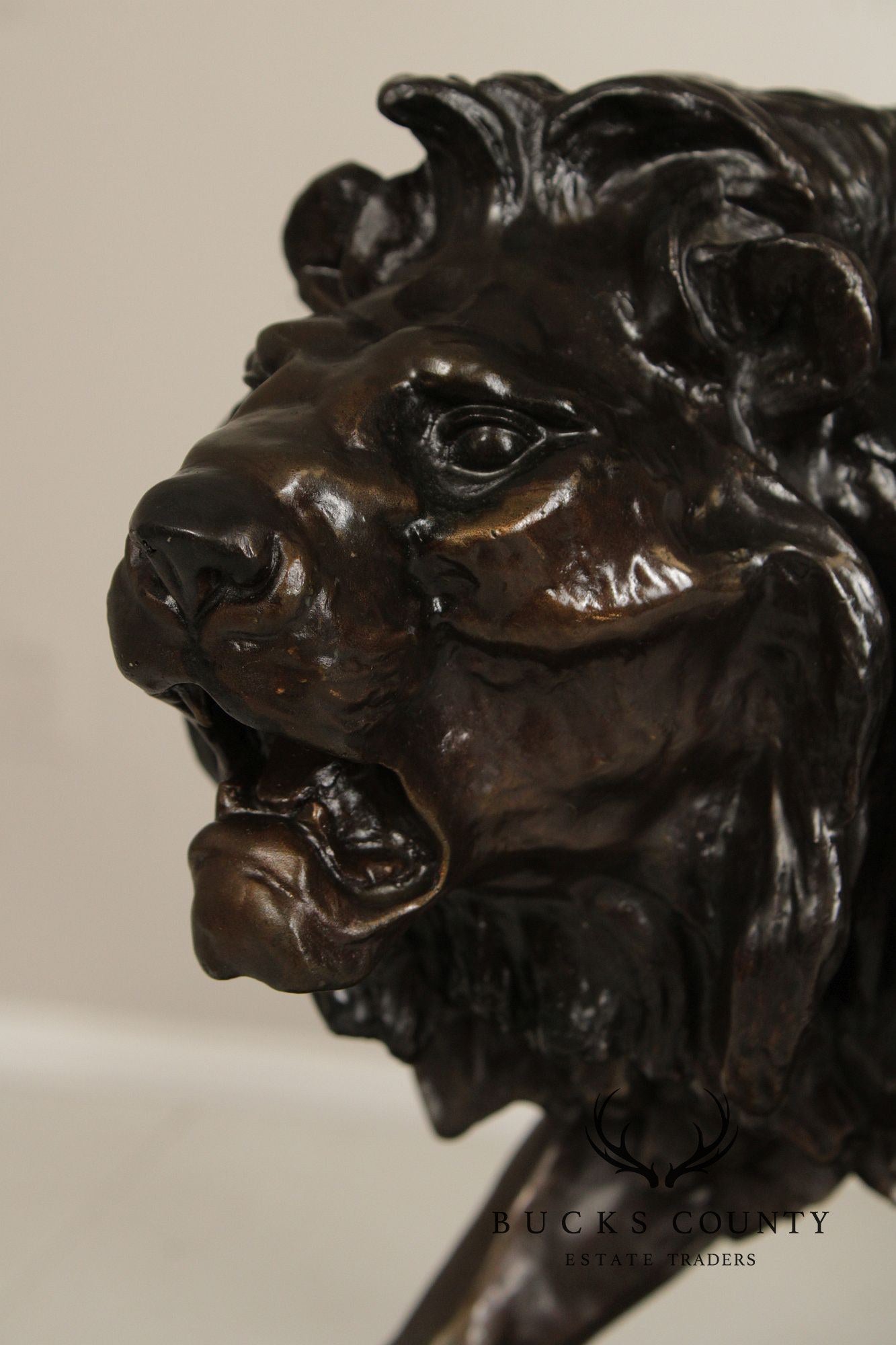 Louis Vidal Bronze Lion Statue