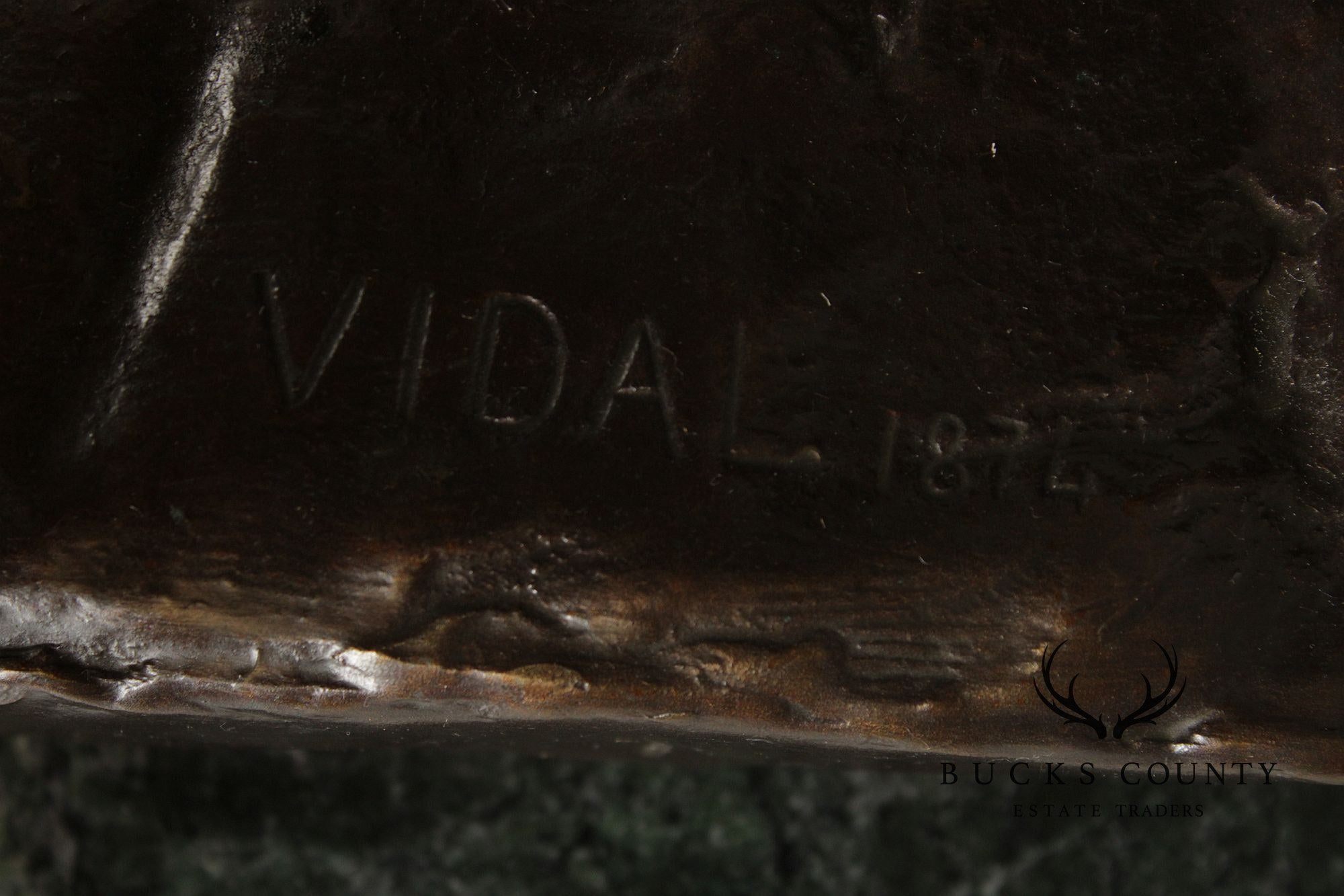 Louis Vidal Bronze Lion Statue