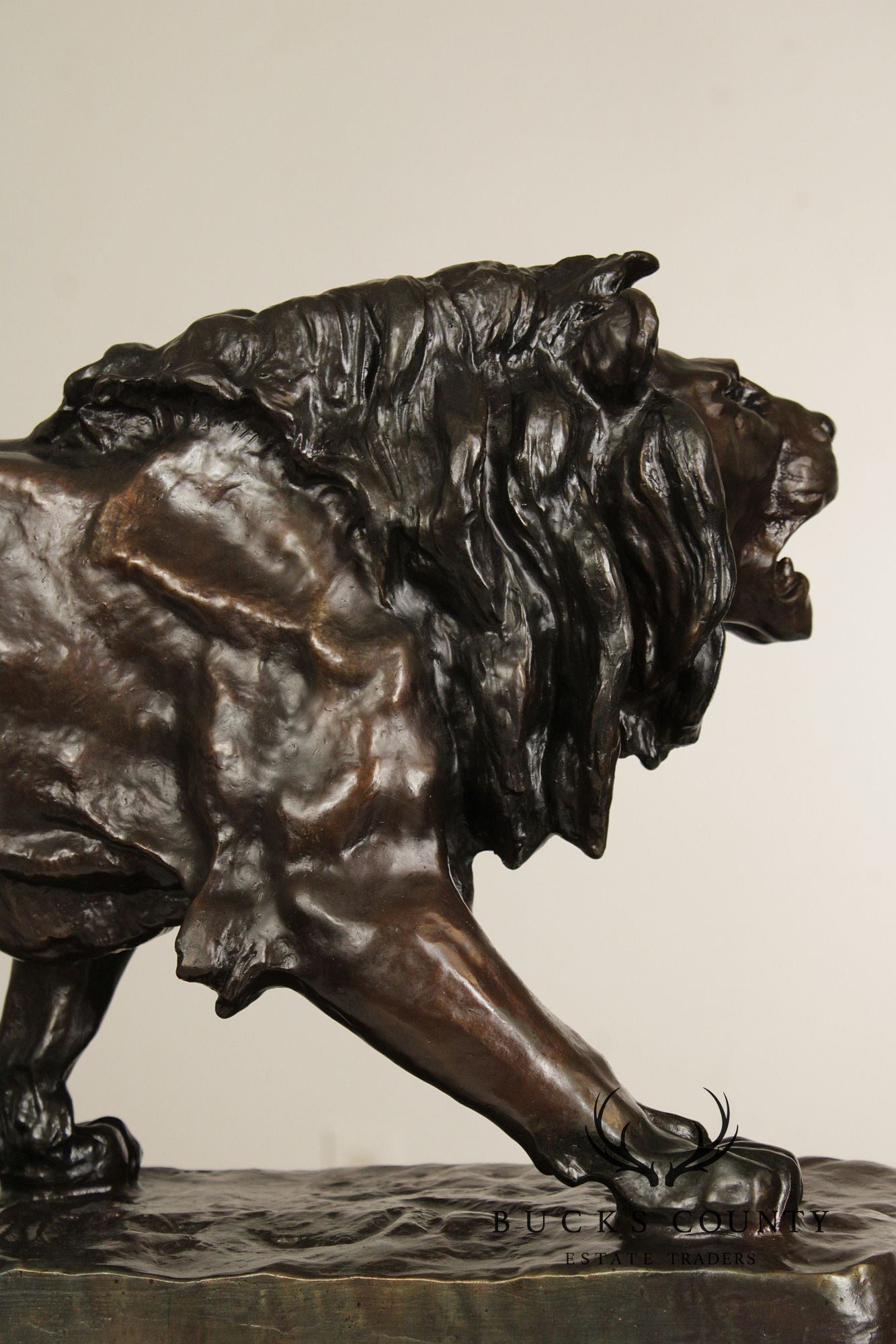 Louis Vidal Bronze Lion Statue