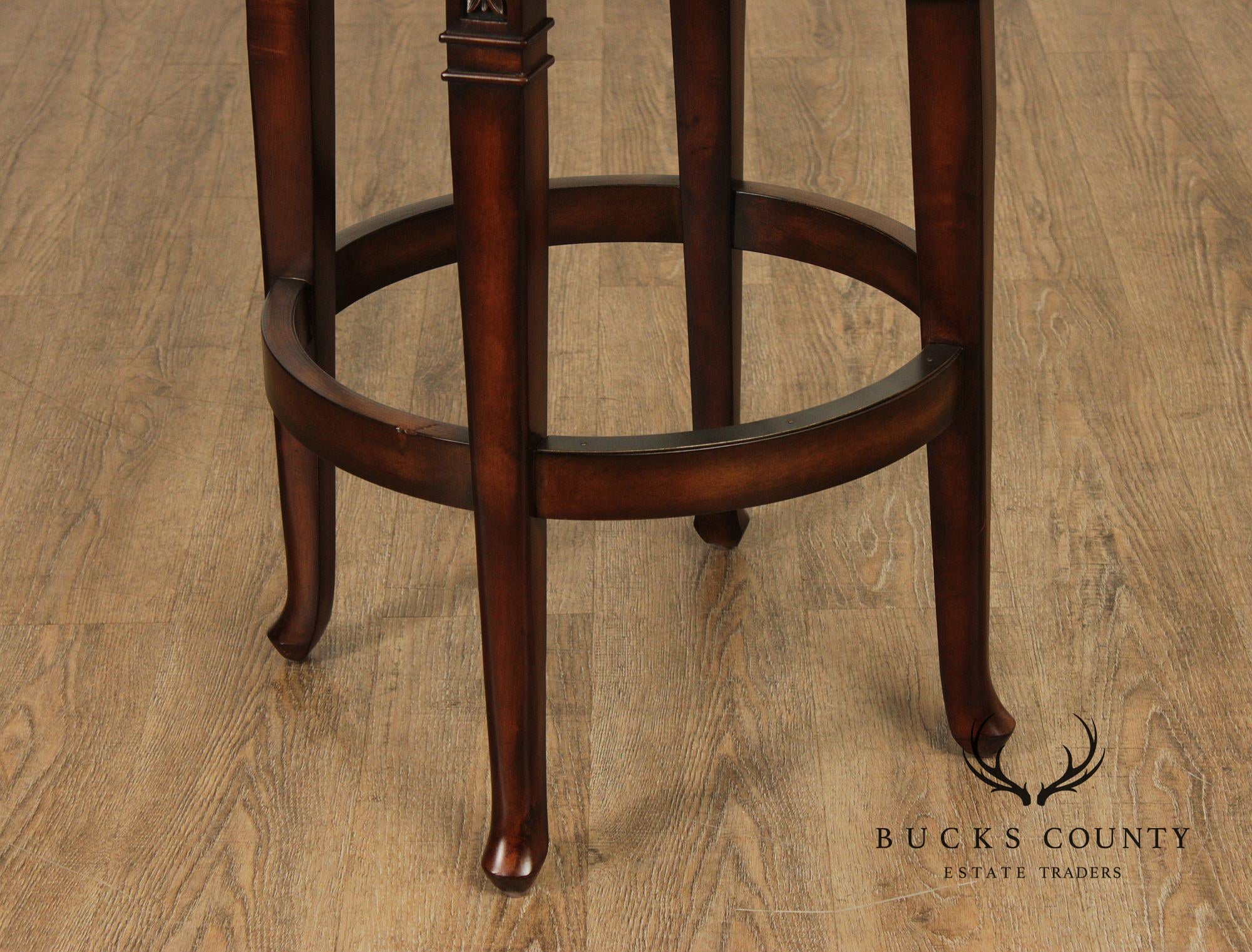 Frontgate by Hillsdale Set of Three Leather Swivel Counter Stools