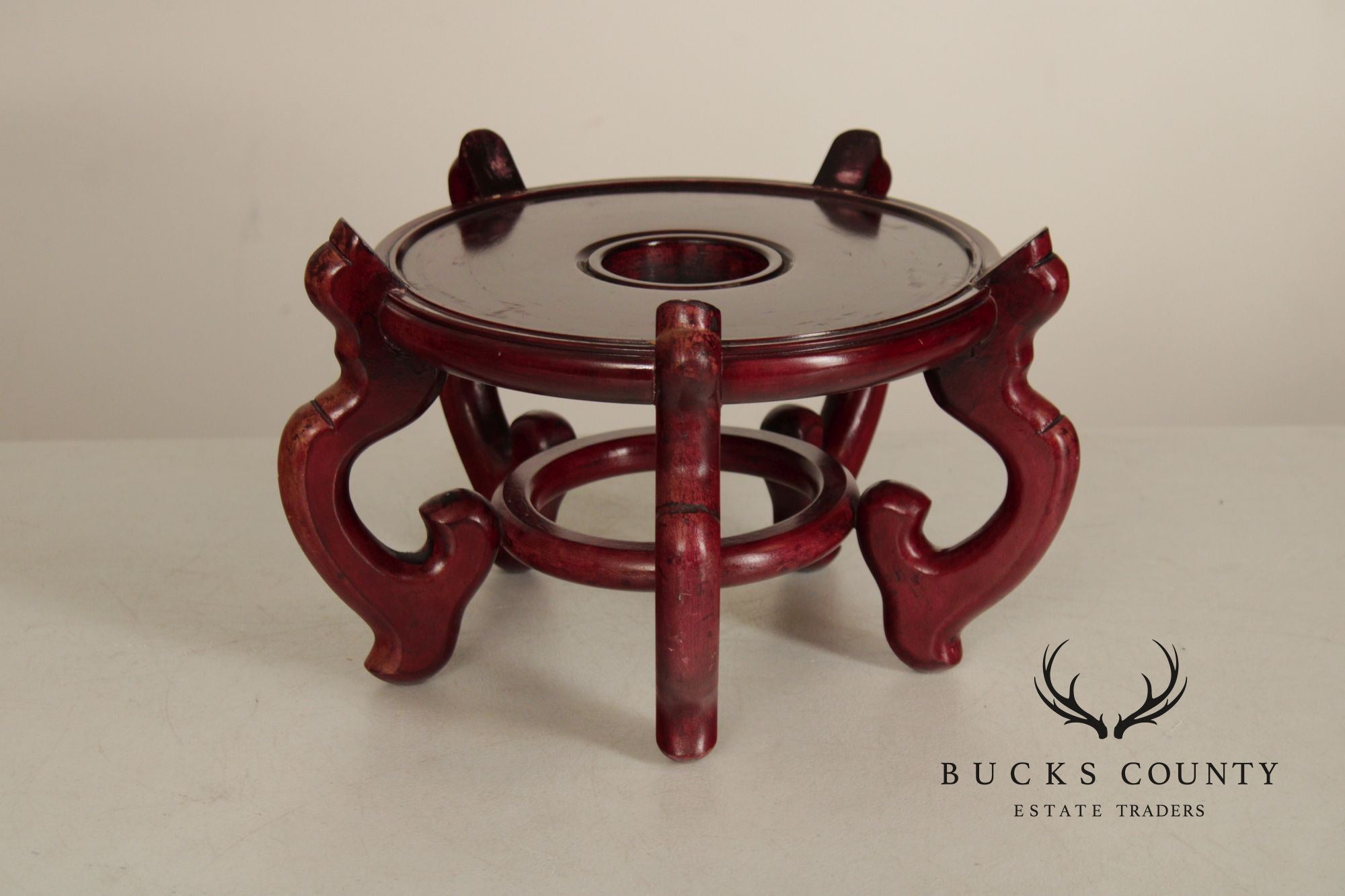 Vintage Chinese Fishbowl Planter and Stand