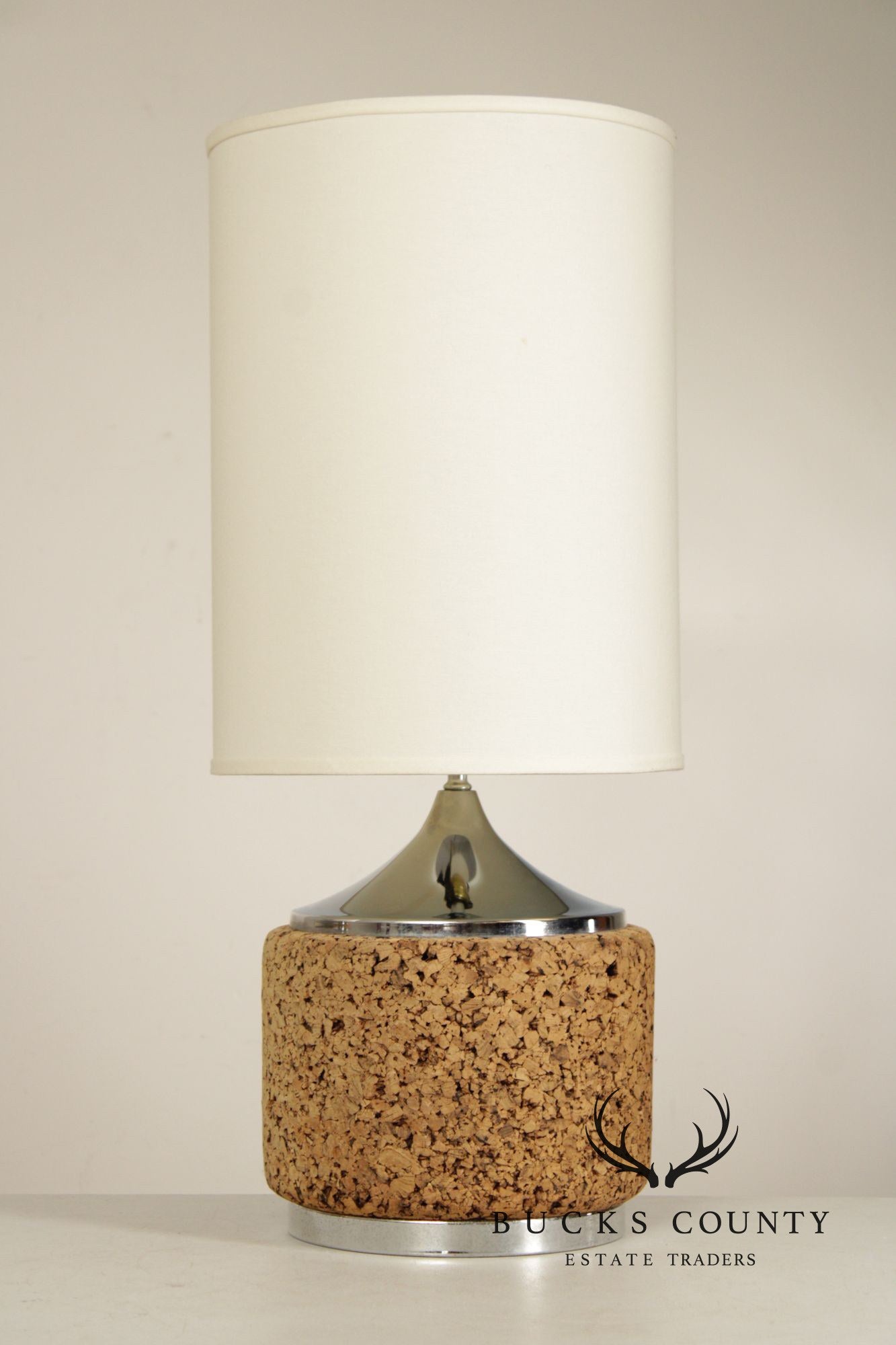 Mid Century Modern Pair of Cork Table Lamps