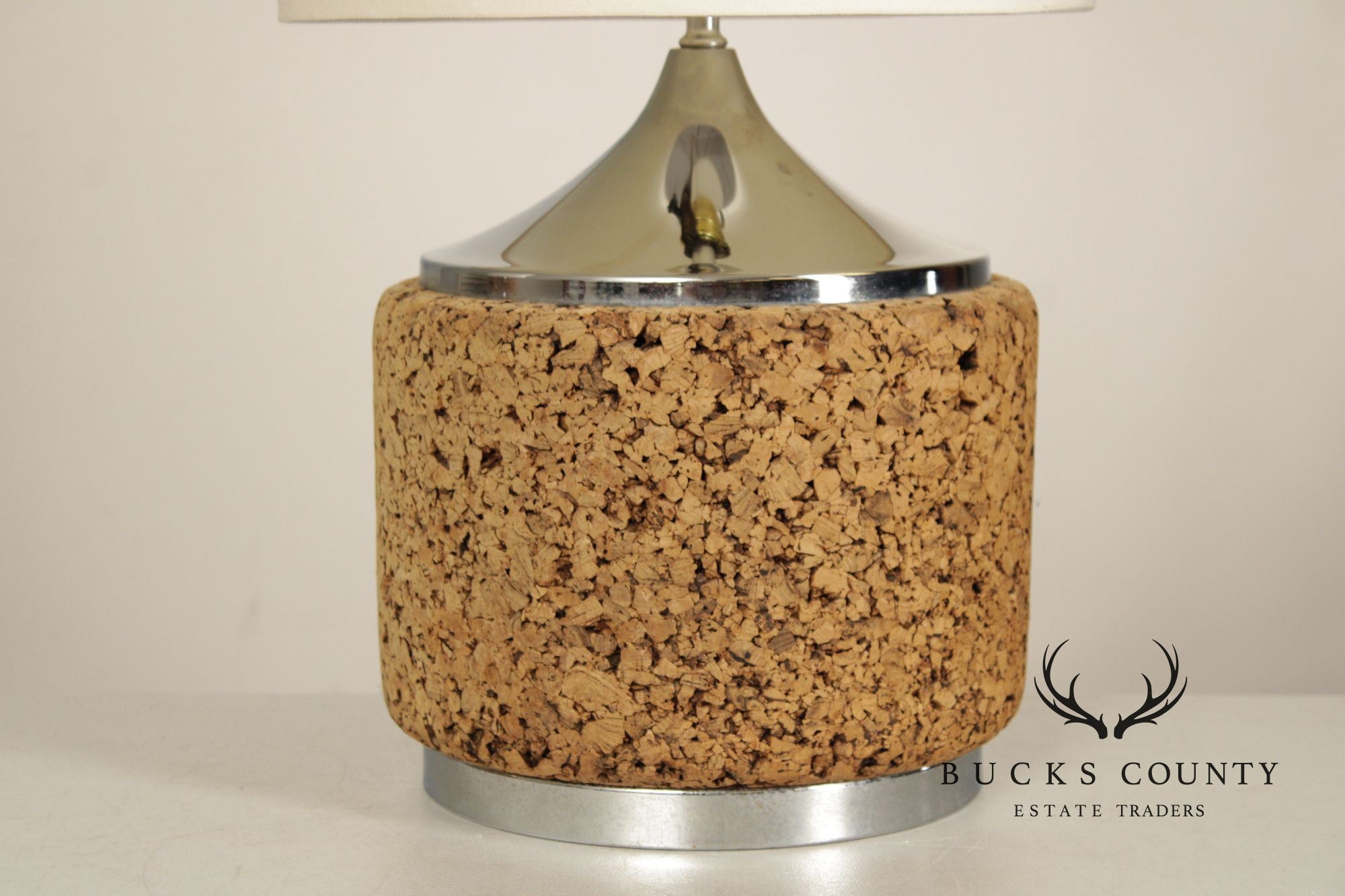 Mid Century Modern Pair of Cork Table Lamps