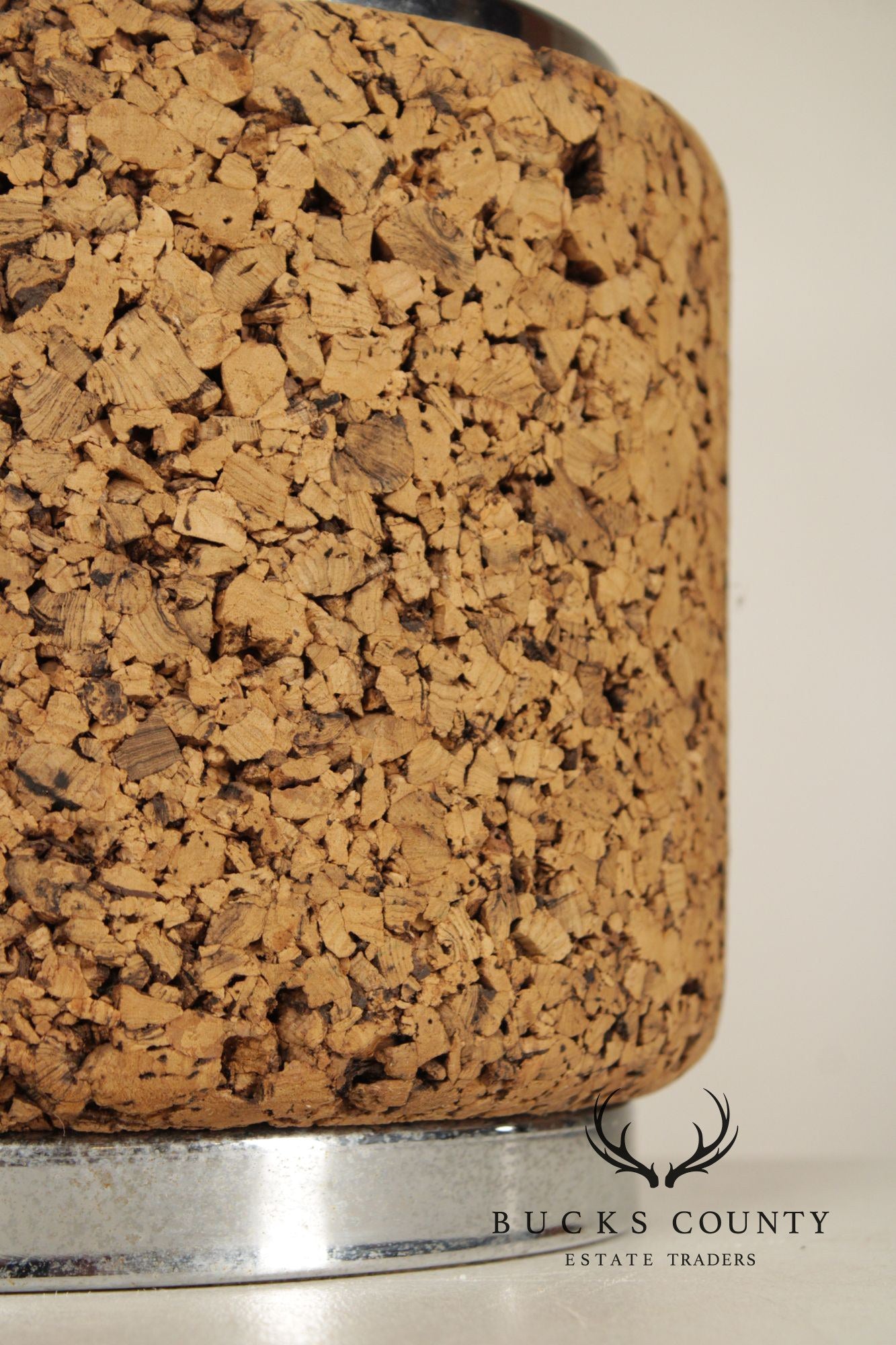 Mid Century Modern Pair of Cork Table Lamps